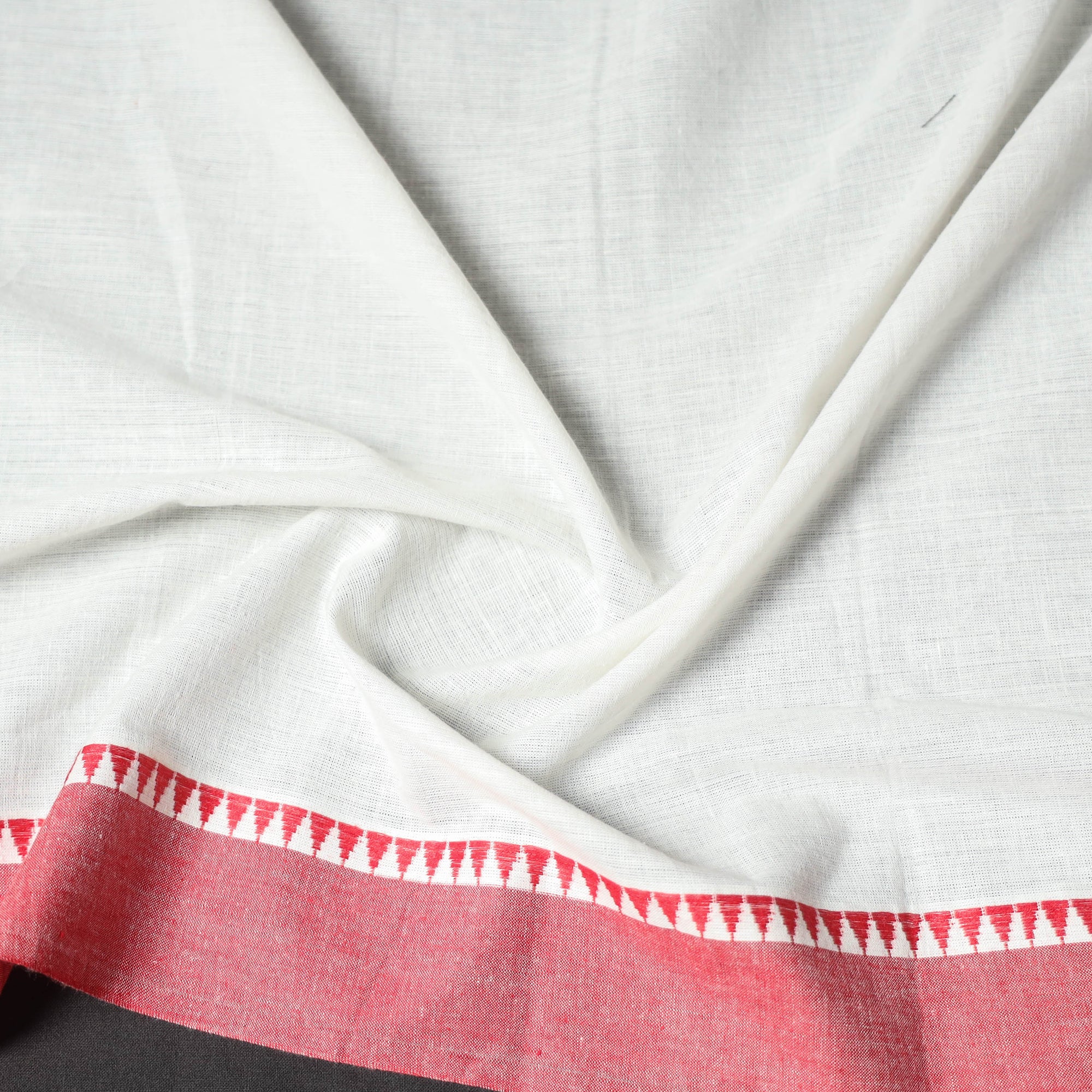White - Dharwad Weave Cotton Blouse Piece 23 - Image 3