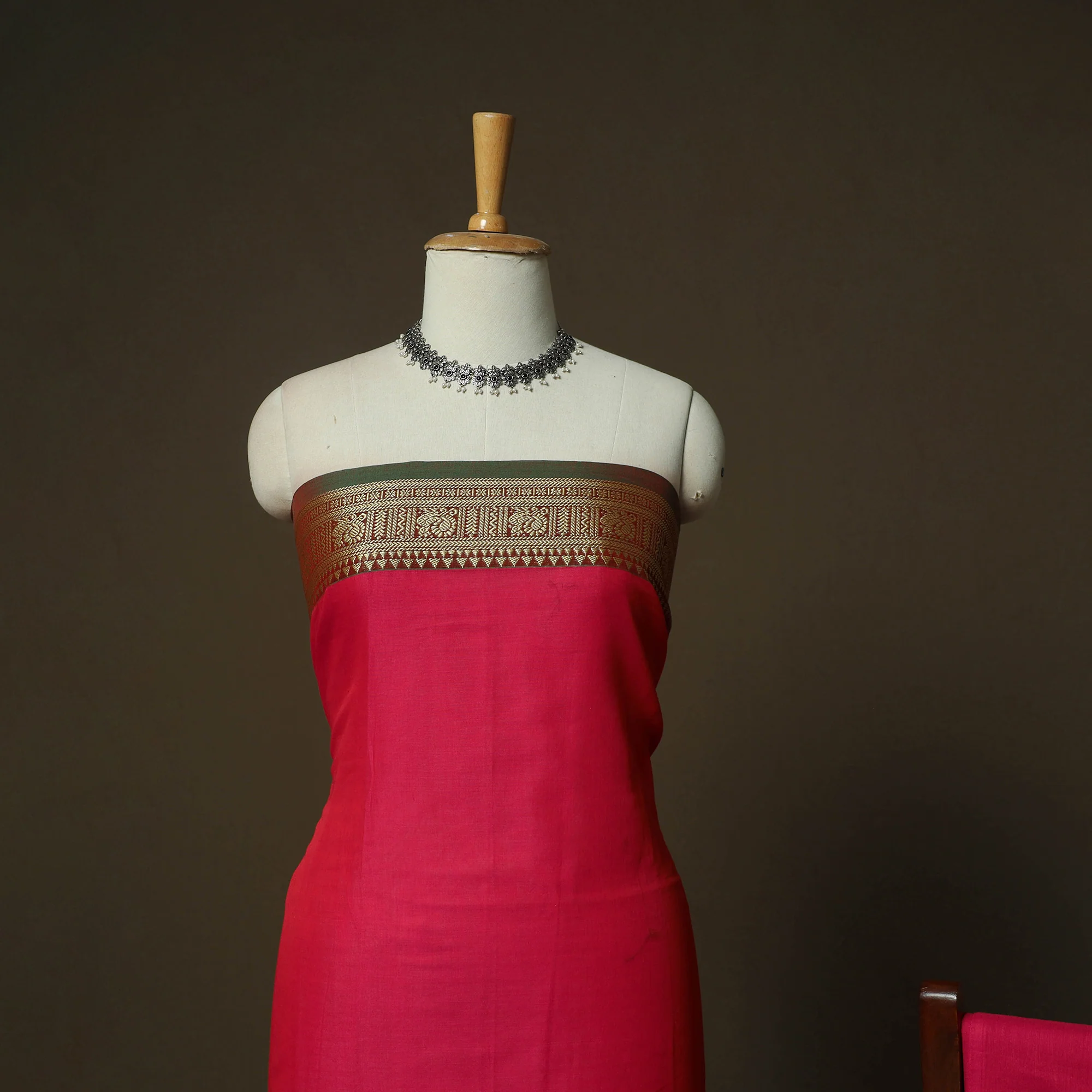 Dharwad Woven Cotton 3pc Unstitched Dress Material Suit Set 21 - Image 3