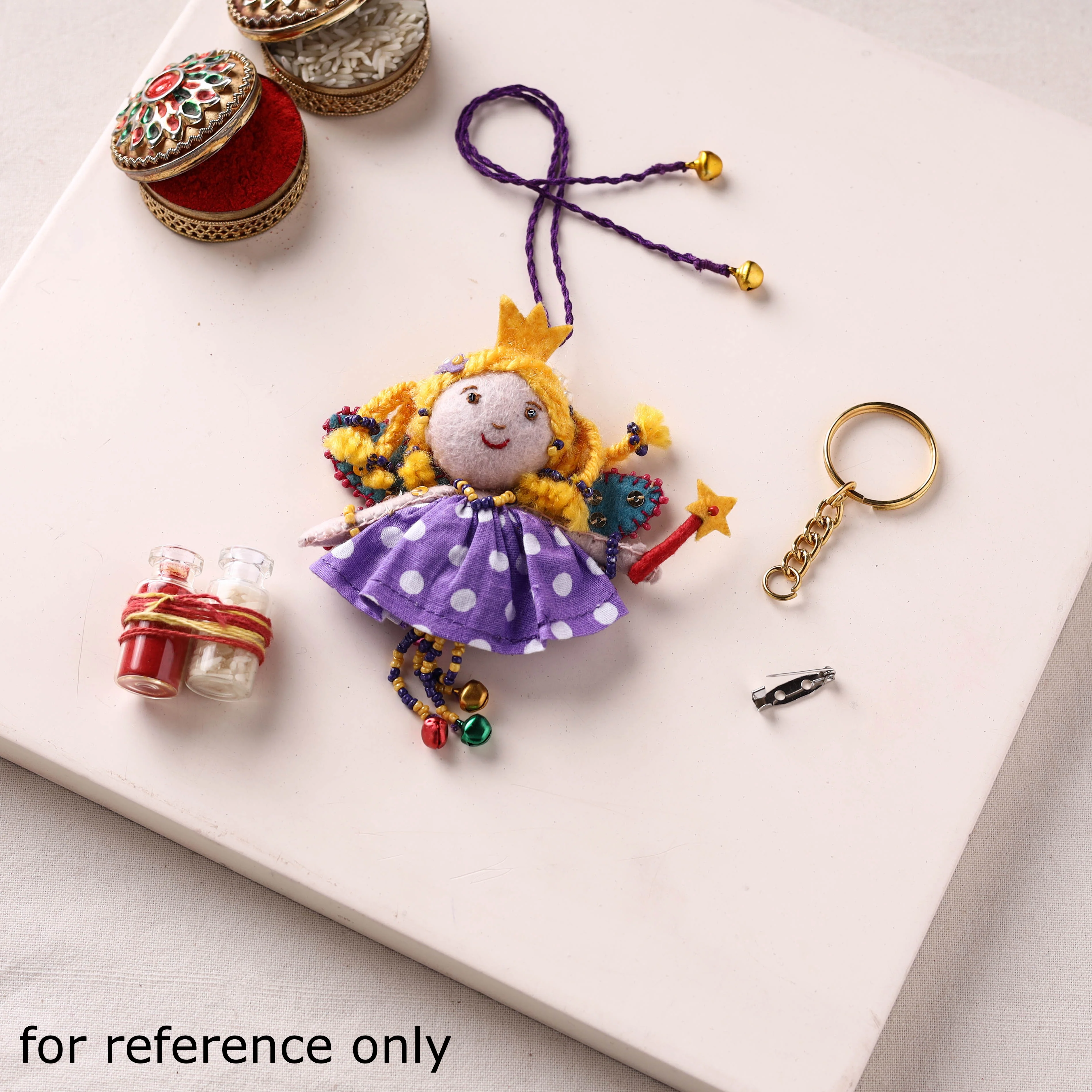 Fairy Princess - Hand Embroidered Felt Work Lumba Rakhi 49 - Image 5