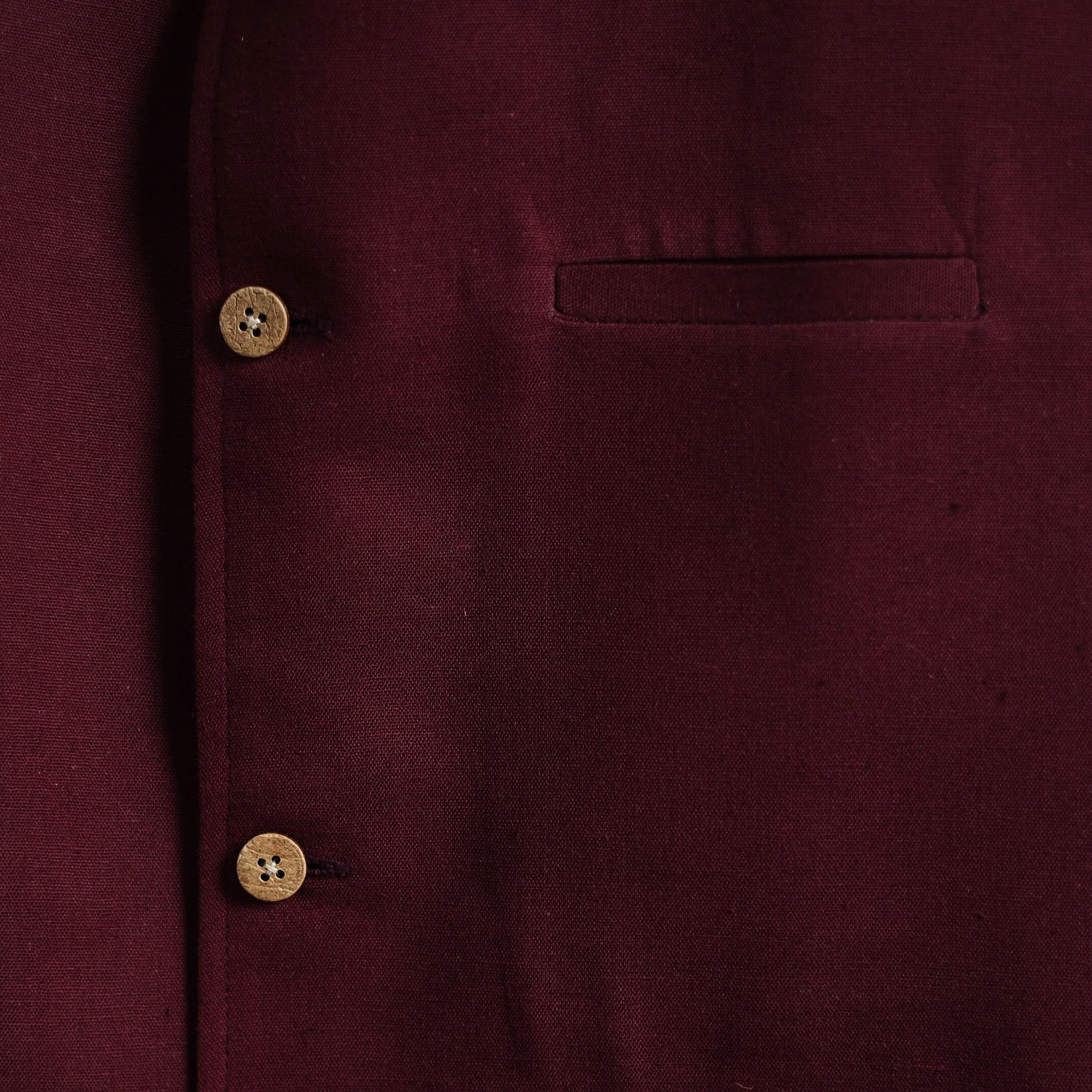 Maroon - Flex Cotton Men Plain Nehru Jacket 04 - Image 4