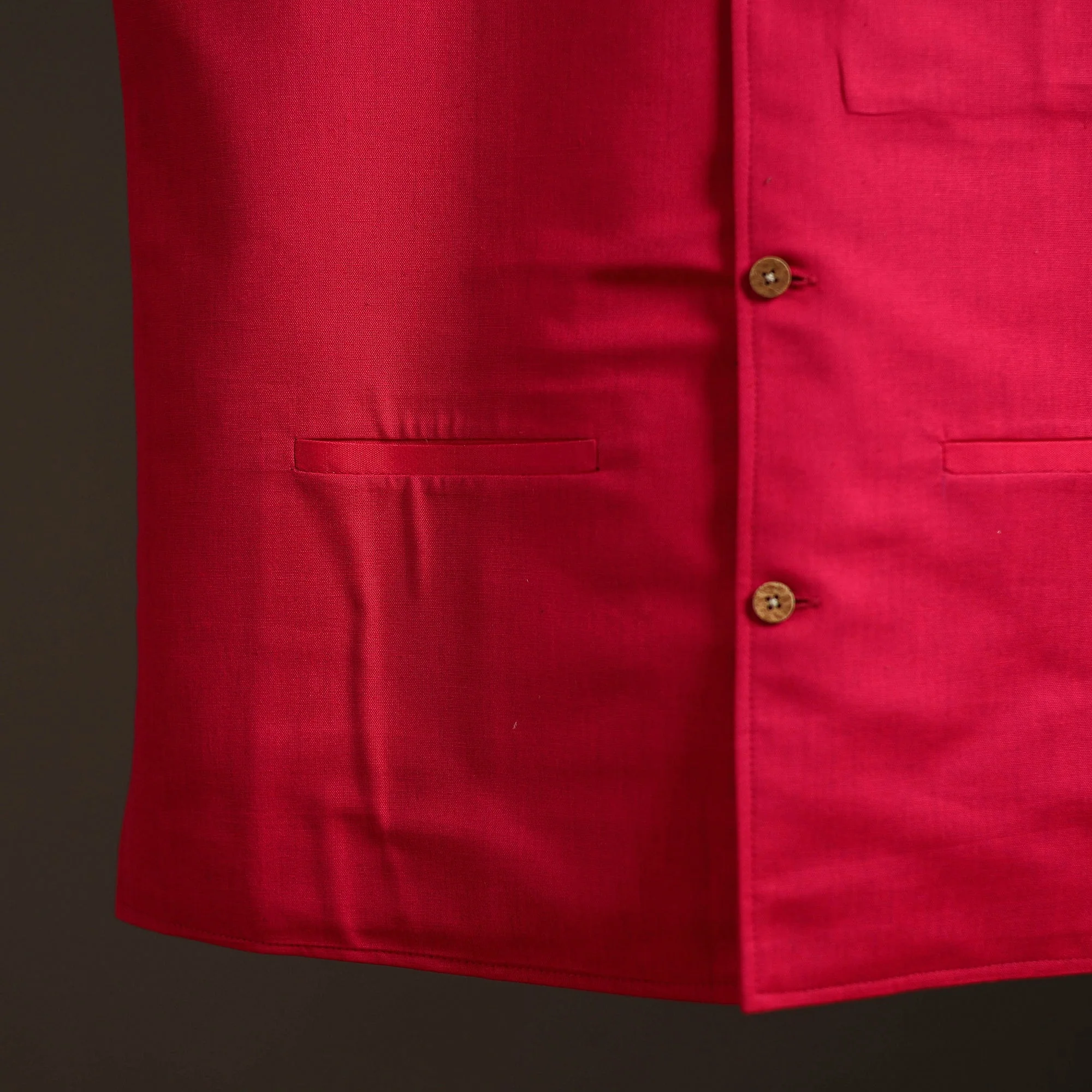 Pink - Flex Cotton Men Plain Nehru Jacket 05 - Image 3