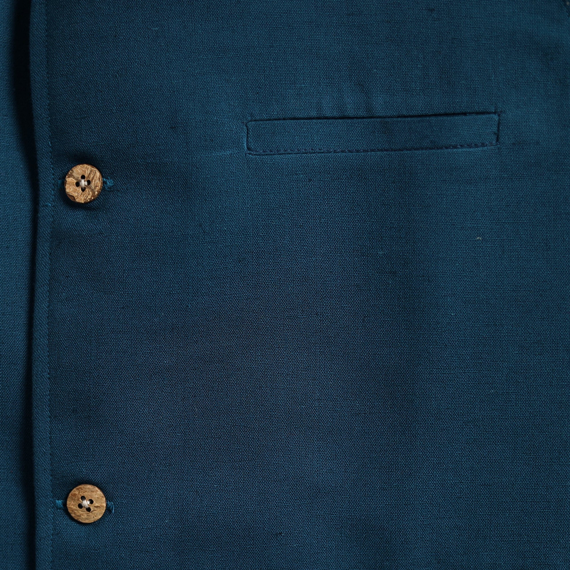Blue - Flex Cotton Men Plain Nehru Jacket 07 - Image 4