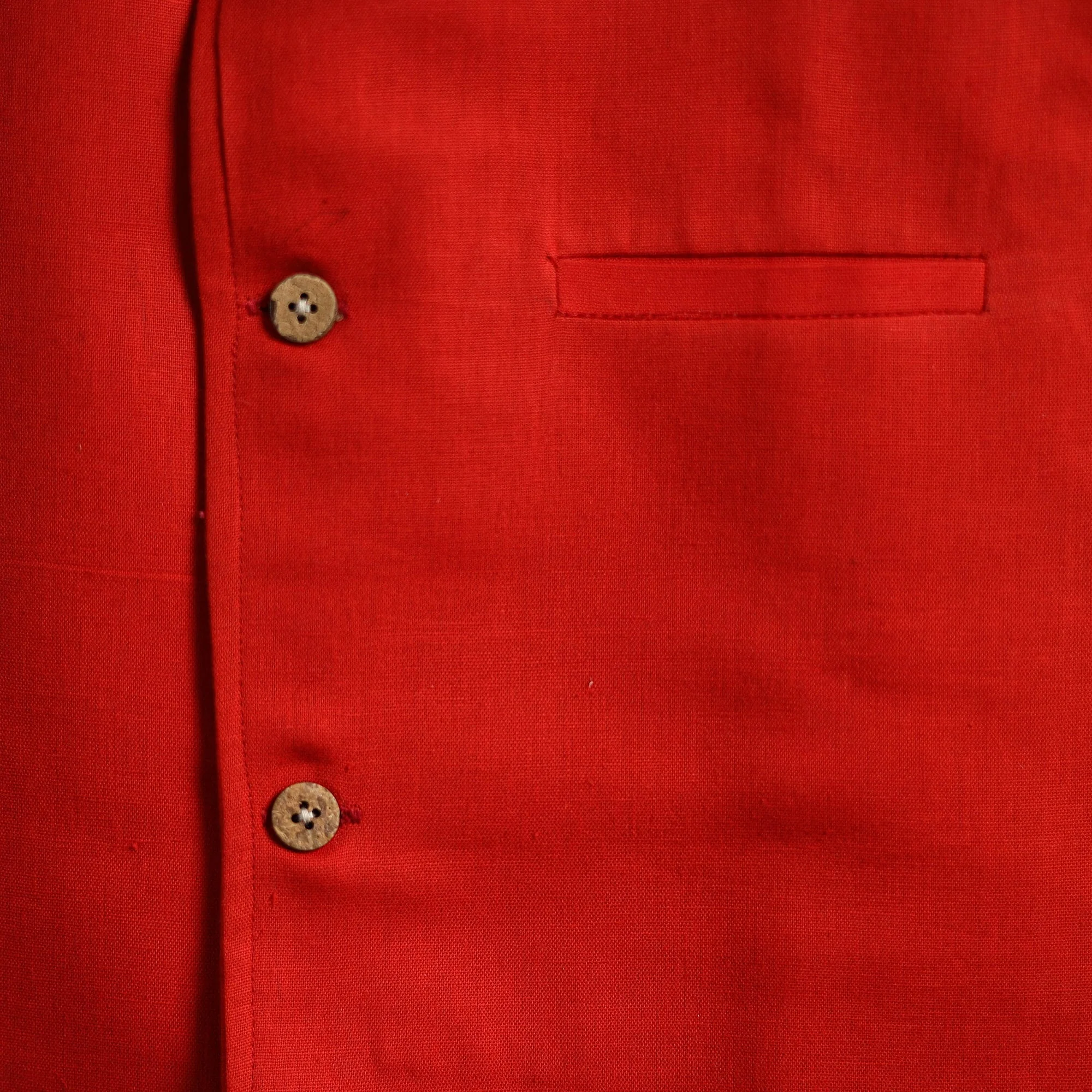 Red - Flex Cotton Men Plain Nehru Jacket 09 - Image 4