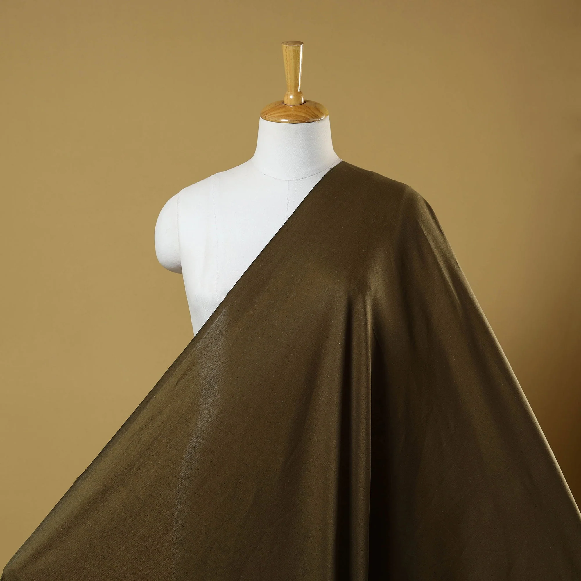 Brown - Flex Cotton Prewashed Plain Fabric 14