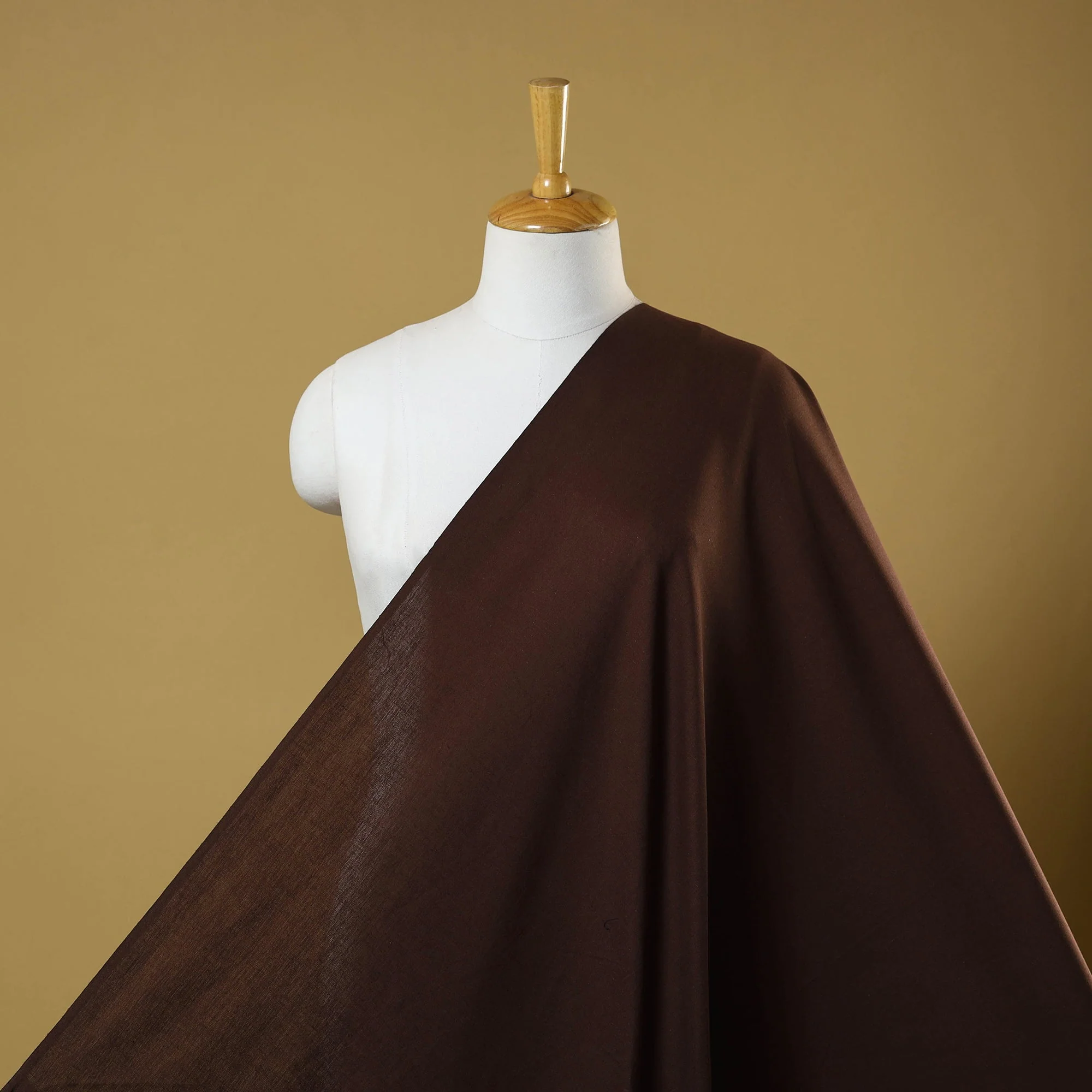 Brown - Flex Cotton Prewashed Plain Fabric 18