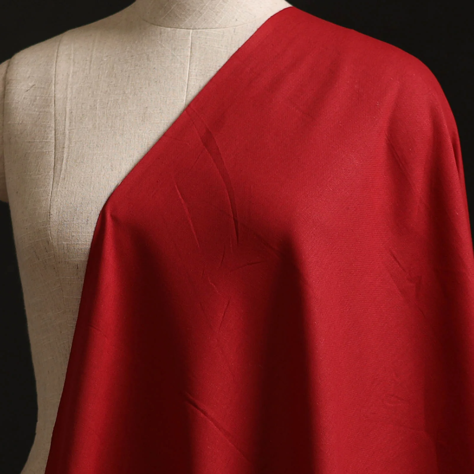 Red - Flex Cotton Prewashed Plain Fabric 24 - Image 2