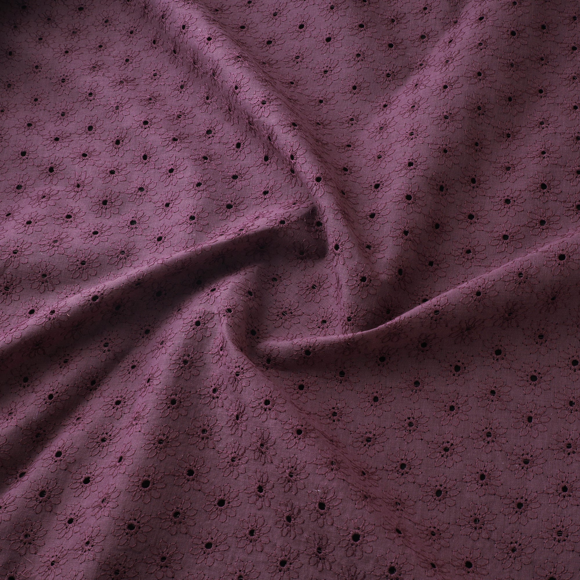 Maroon - Floral Embroidered Cotton Hakoba Fabric 02 - Image 3