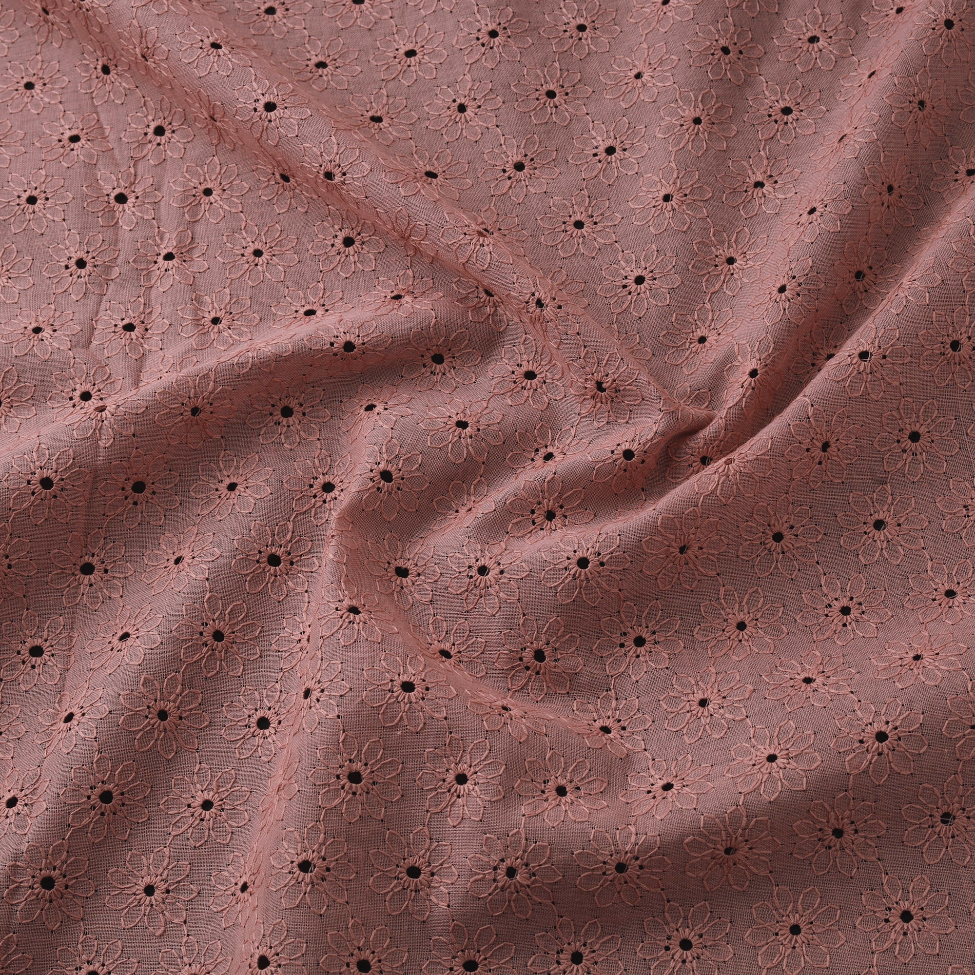 Peach - Floral Embroidered Cotton Hakoba Fabric 13 - Image 3