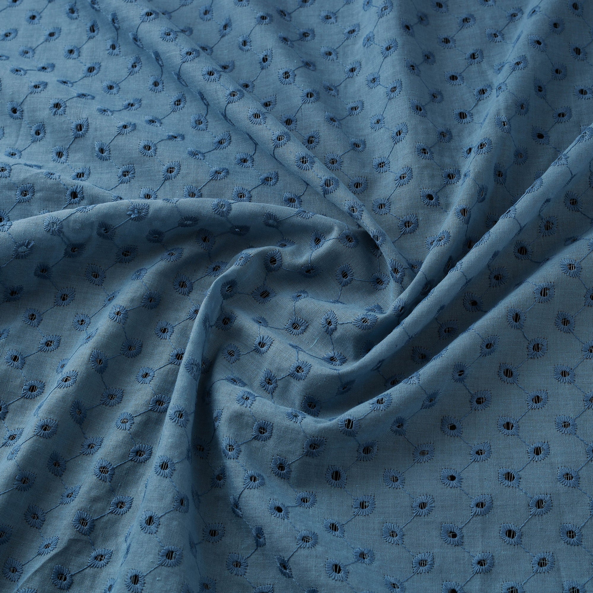 Floral Embroidered Cotton Hakoba Fabric 14 - Image 3