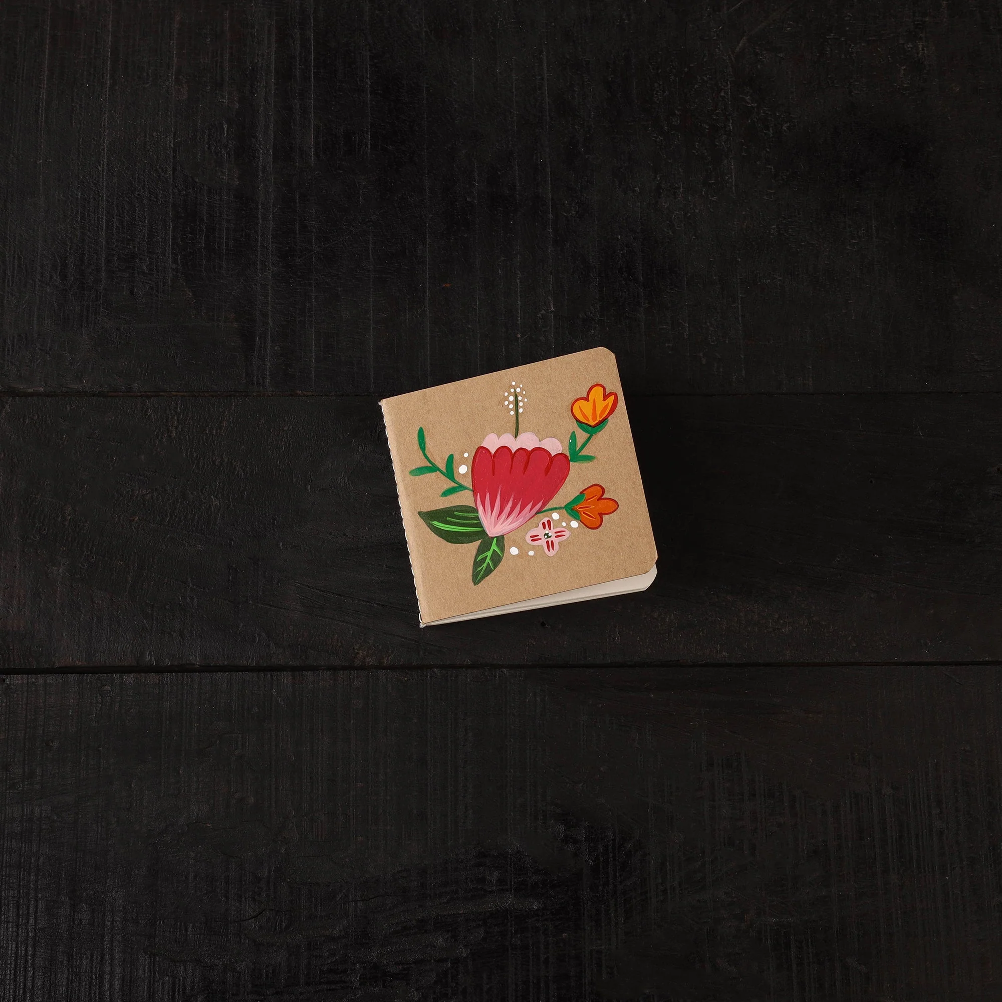 Floral Handpainted Handmade Paper Diaries (Set of 3) 04 - Image 4