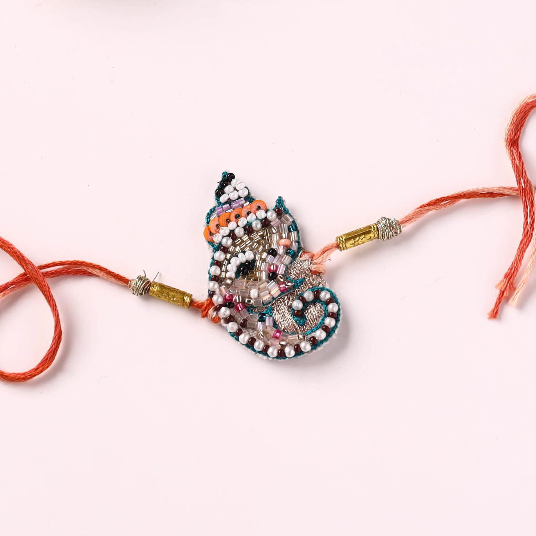 Ganesha Face - Handmade Beadwork Rakhi by Jugni 19 - Image 2