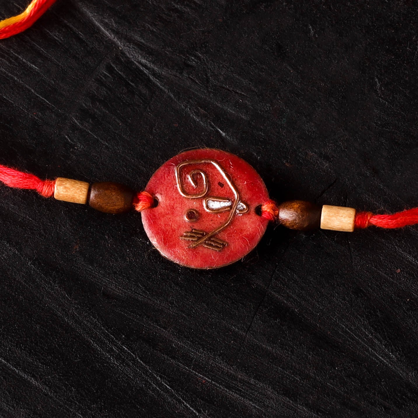 Geometric Ganesha  - Copper Enamel Rakhi by Ekibeki 37 - Image 2