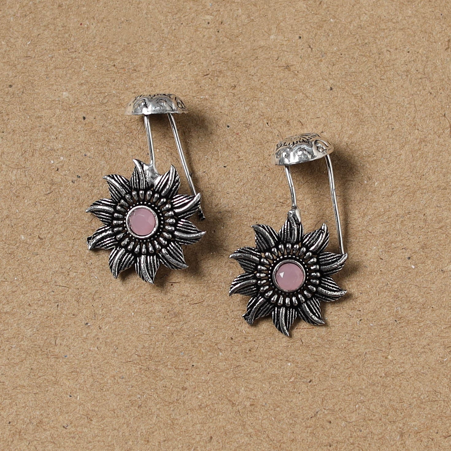 Black - German Silver Plated Ear-Cuff Bugatti / Bugadi Earrings 02 - Image 2