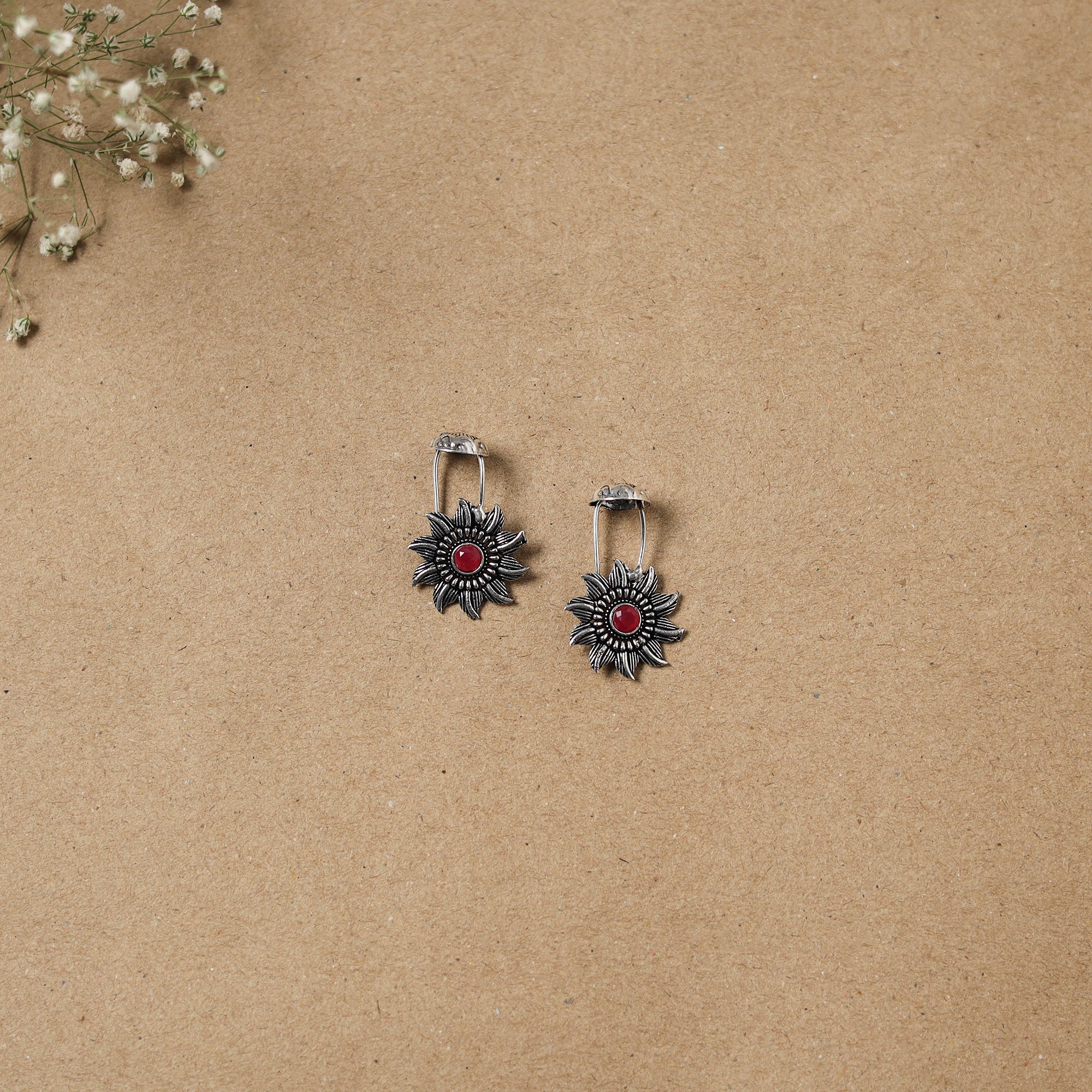 Grey - German Silver Plated Ear-Cuff Bugatti / Bugadi Earrings 05