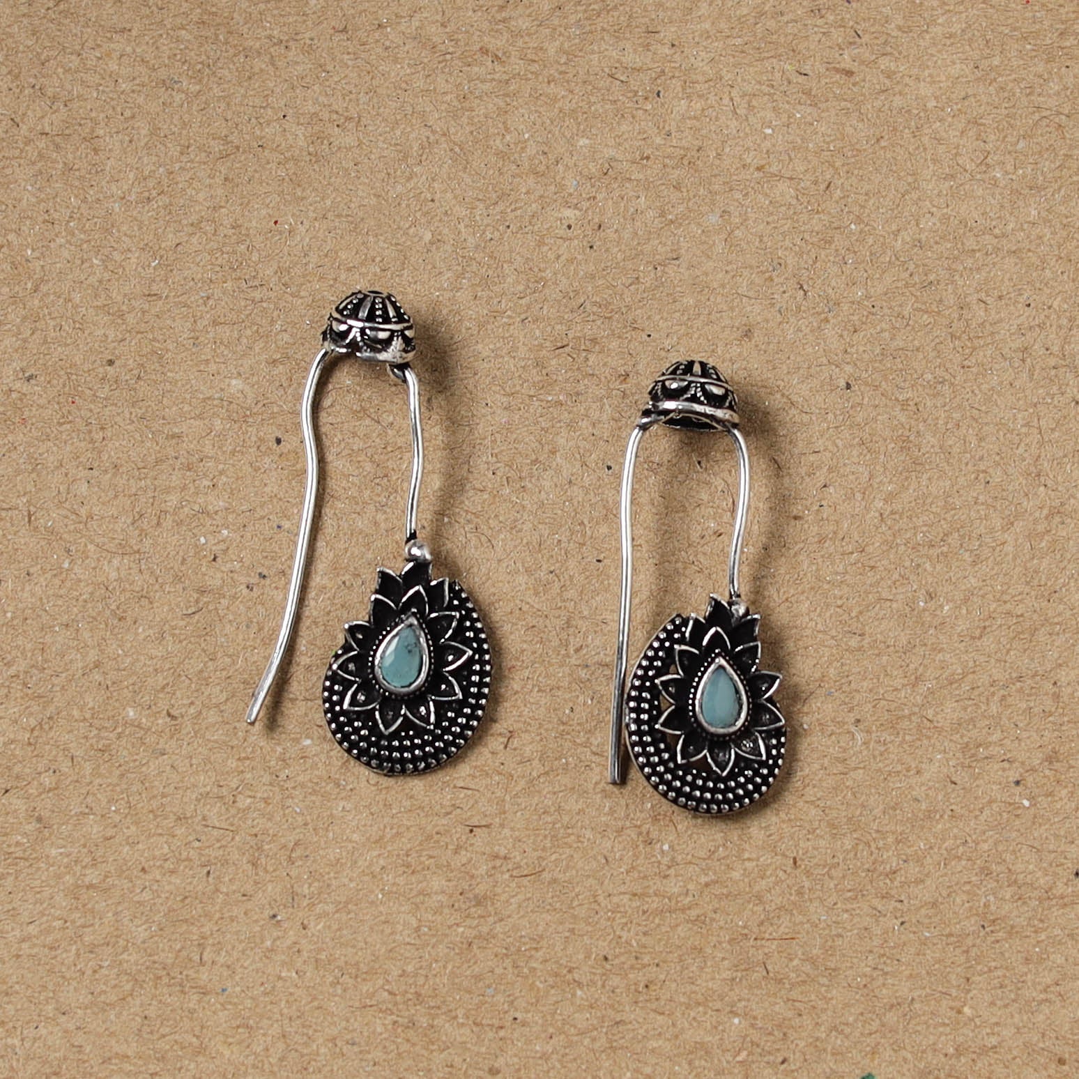 Black - German Silver Plated Ear-Cuff Bugatti / Bugadi Earrings 08 - Image 2
