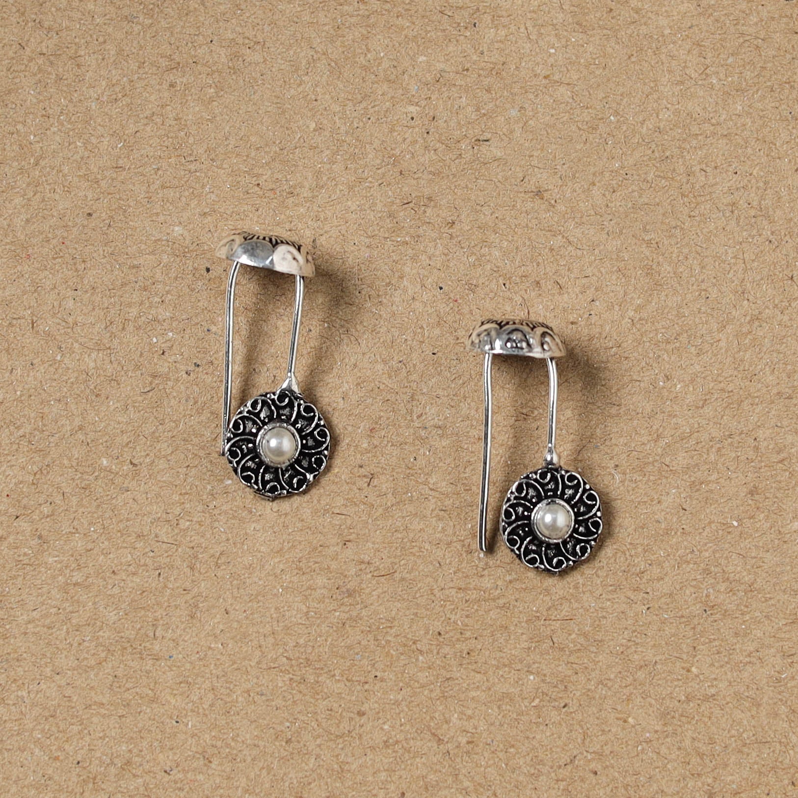 Grey - German Silver Plated Ear-Cuff Bugatti / Bugadi Earrings 13 - Image 2