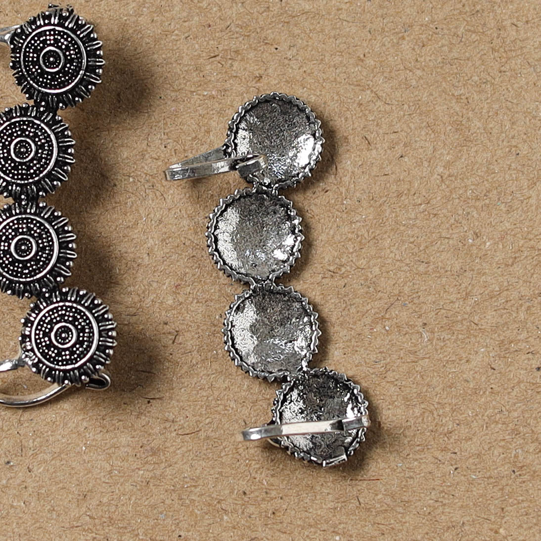 Black - German Silver Plated Ear-Cuff Bugatti / Bugadi Earrings 22 - Image 3