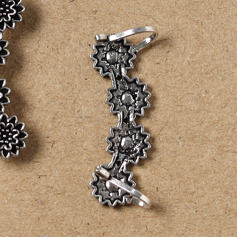 Black - German Silver Plated Ear-Cuff Bugatti / Bugadi Earrings 25 - Image 3