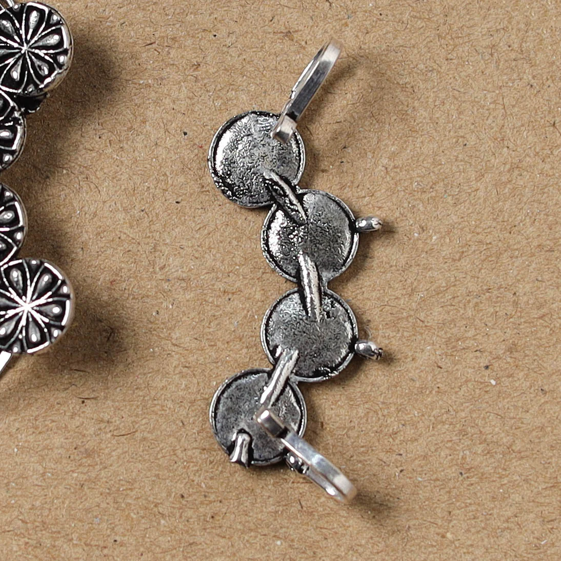 Black - German Silver Plated Ear-Cuff Bugatti / Bugadi Earrings 26 - Image 3