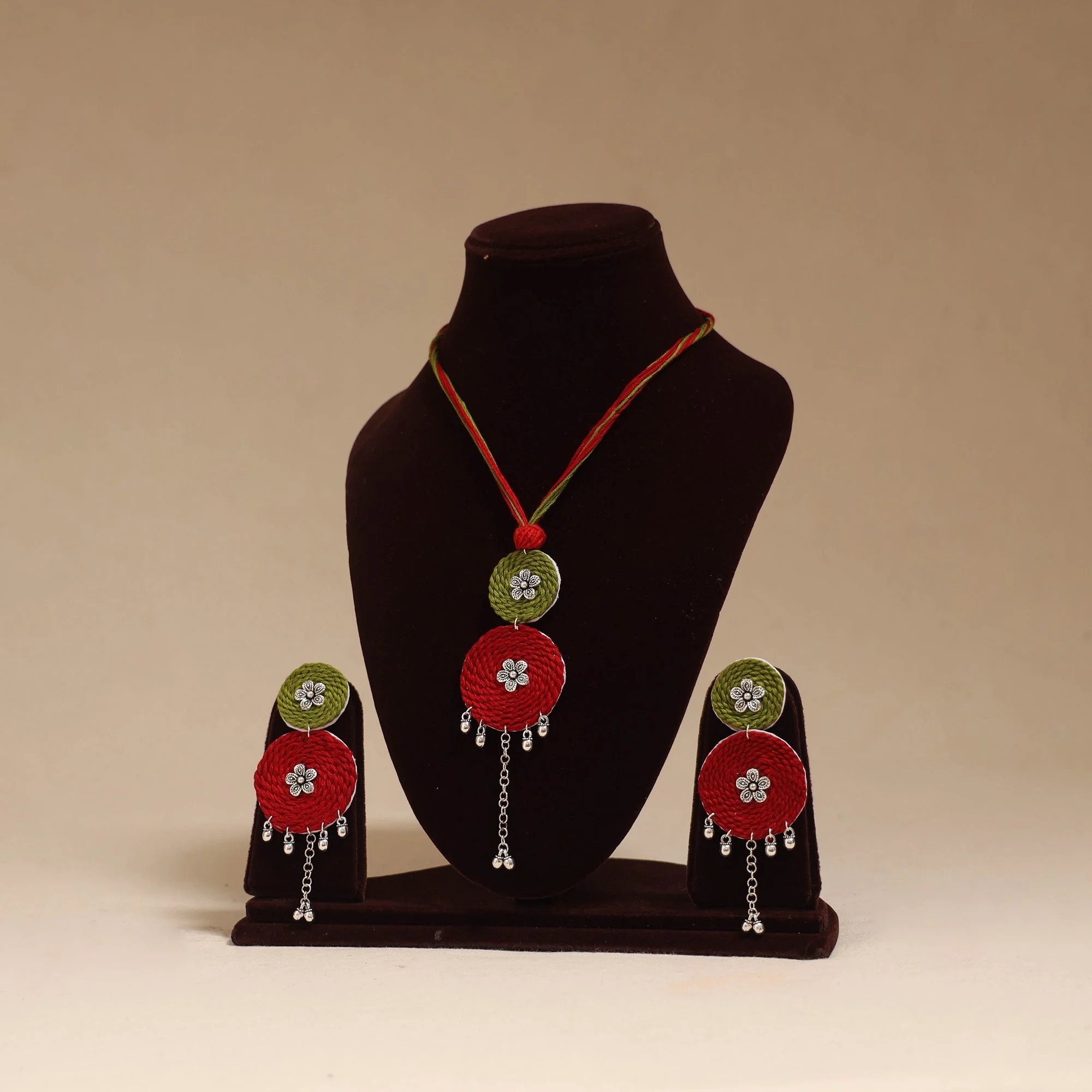 Multicolor - German Silver Thread Necklace Set 03