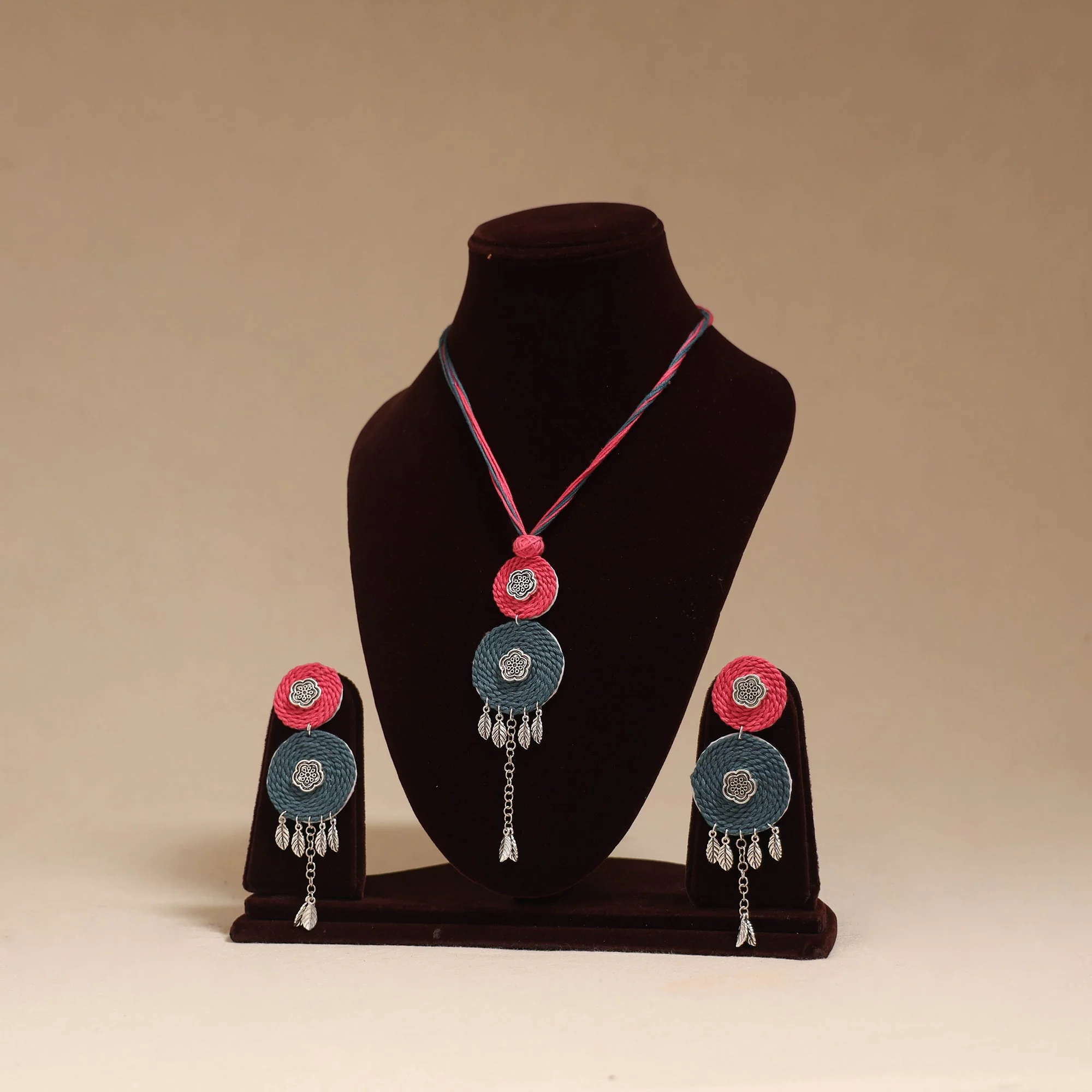 Multicolor - German Silver Thread Necklace Set 05
