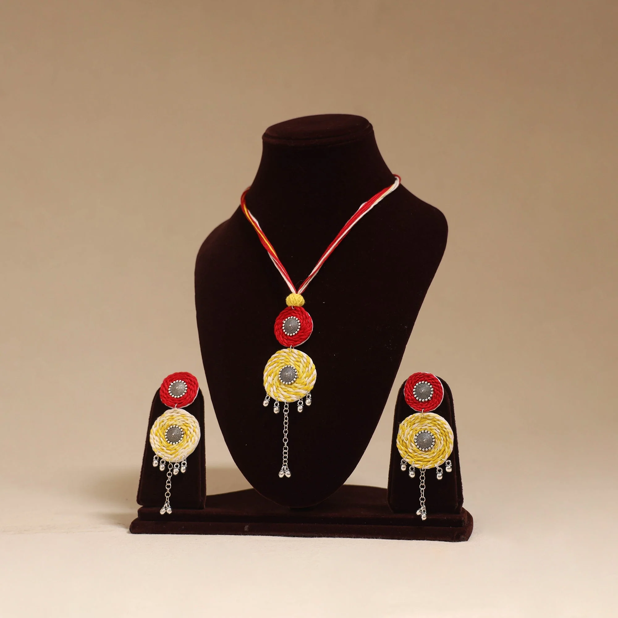Multicolor - German Silver Thread Necklace Set 08