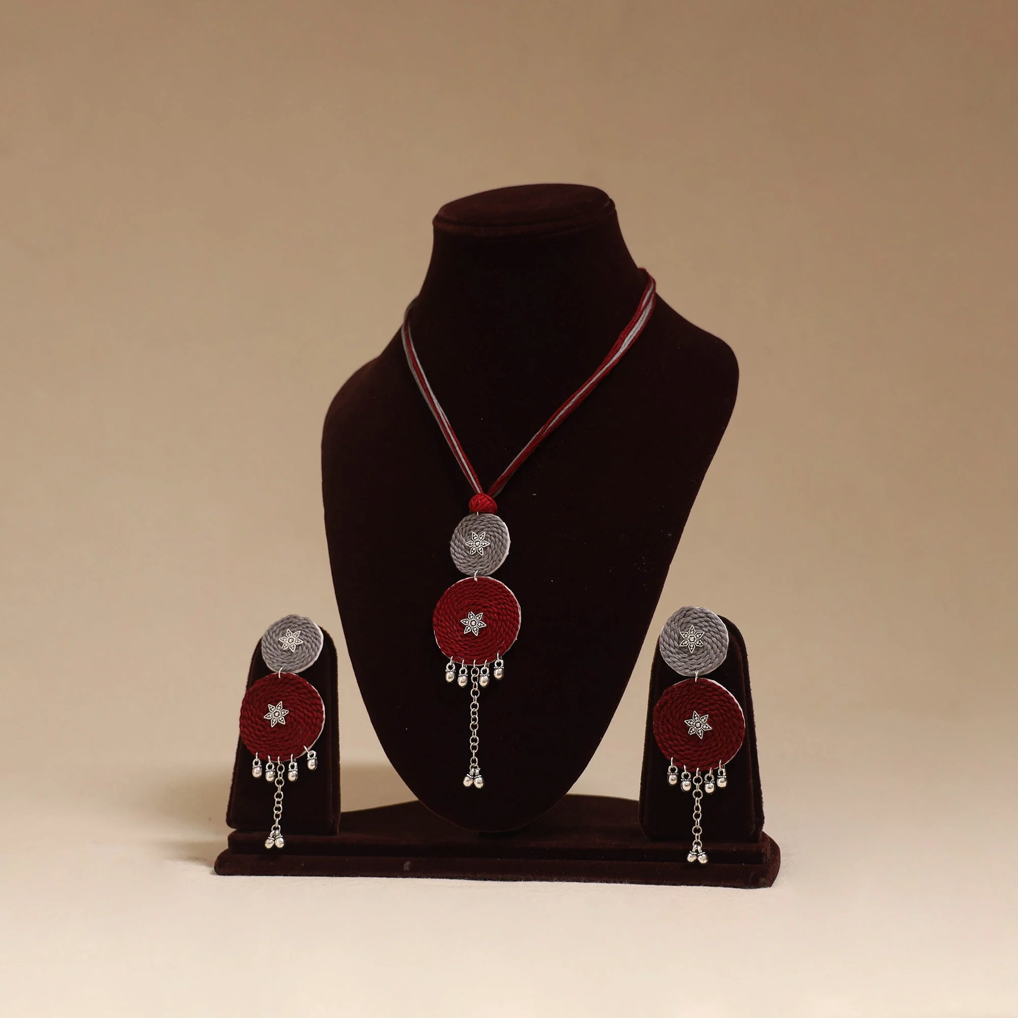 Multicolor - German Silver Thread Necklace Set 09
