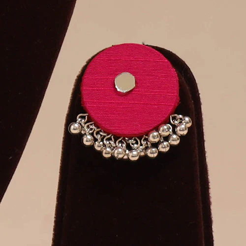 Ghungroo Mirror Work Fabart Necklace Set 06 - Image 3