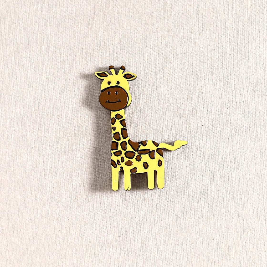 Giraffe Handpainted Fridge Magnet 53 - Image 2