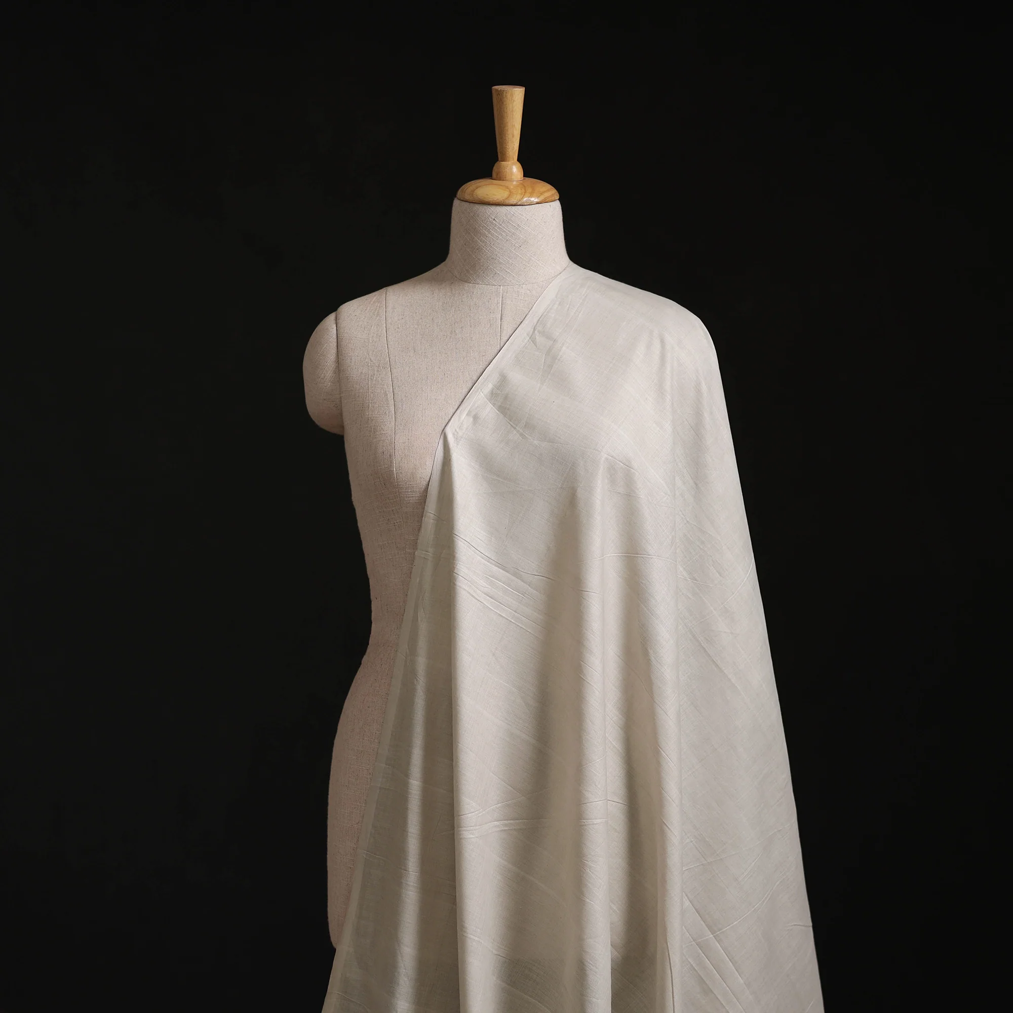 Grey - Vembadam Balaramapuram Handloom Organic Cotton Fabric 06 - Image 2