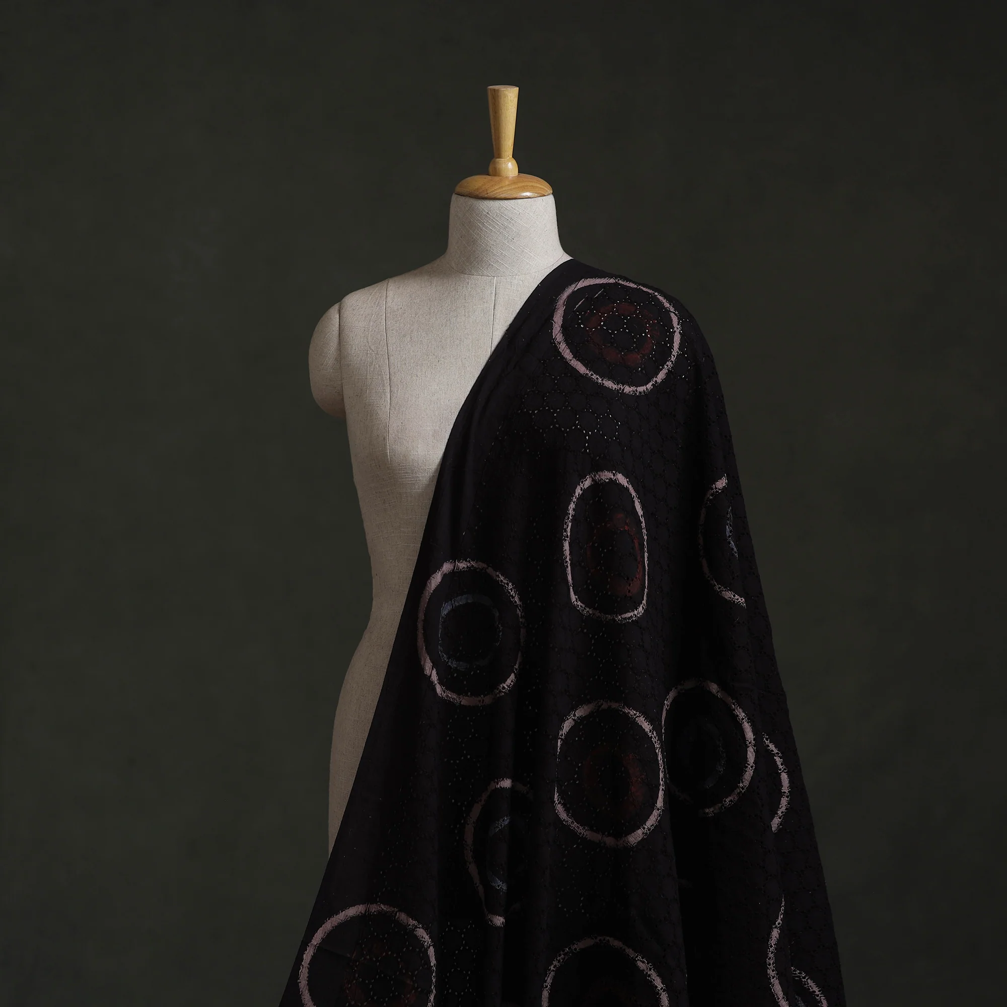 Brown - Hakoba Hand Block Ajrakh Print Natural Dyed Cotton Fabric 109 - Image 2