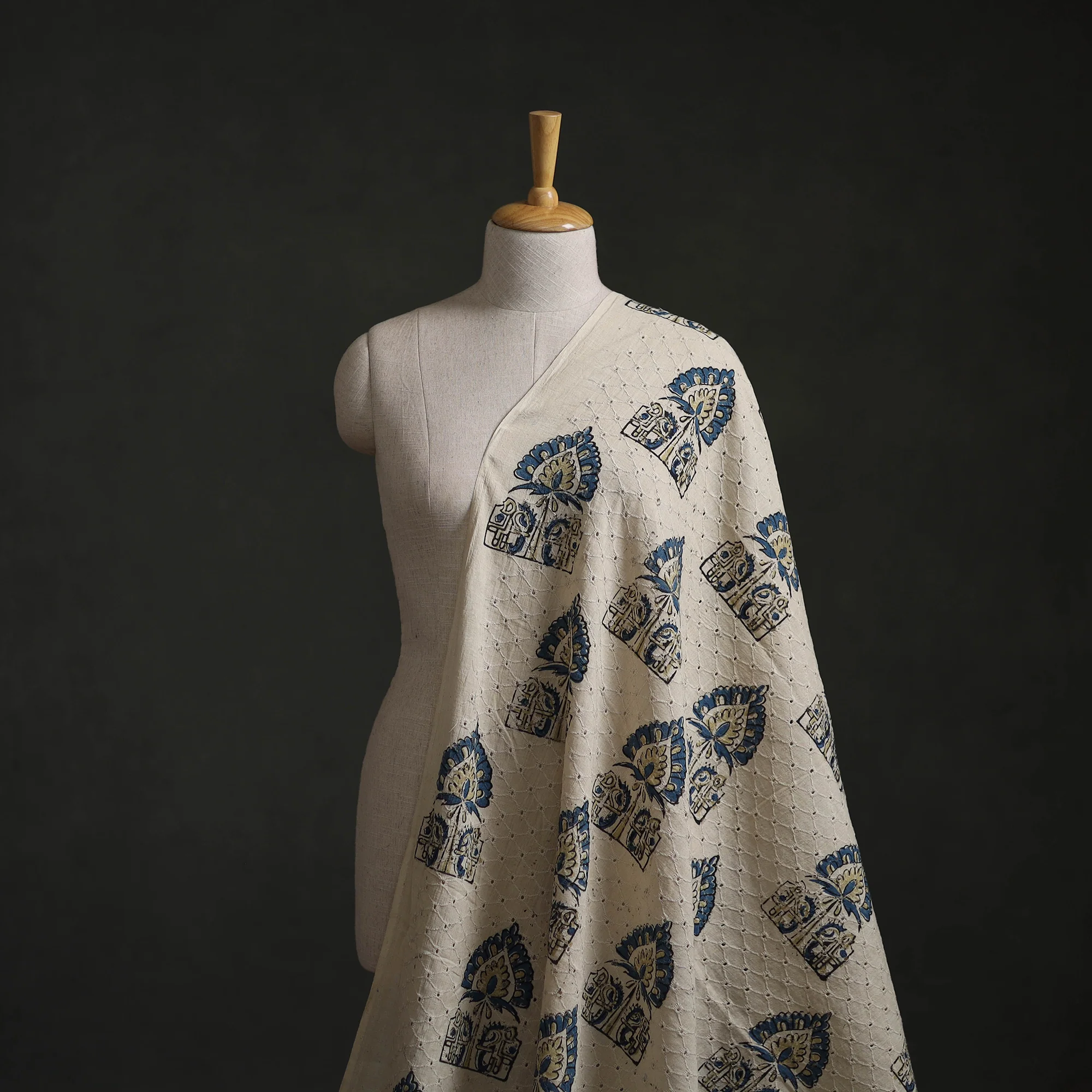 Hakoba Hand Block Ajrakh Print Natural Dyed Cotton Fabric 33 - Image 2