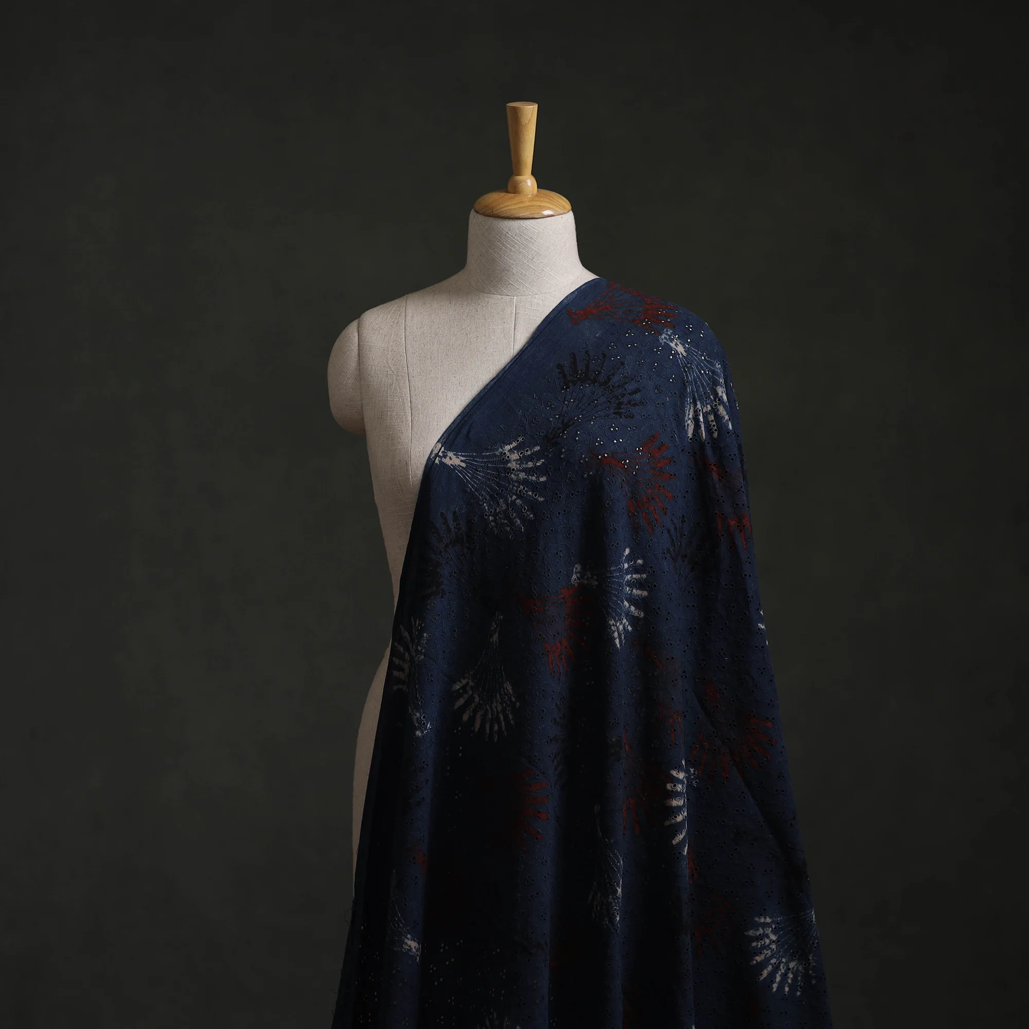 Hakoba Hand Block Ajrakh Print Natural Dyed Cotton Fabric  75 - Image 2