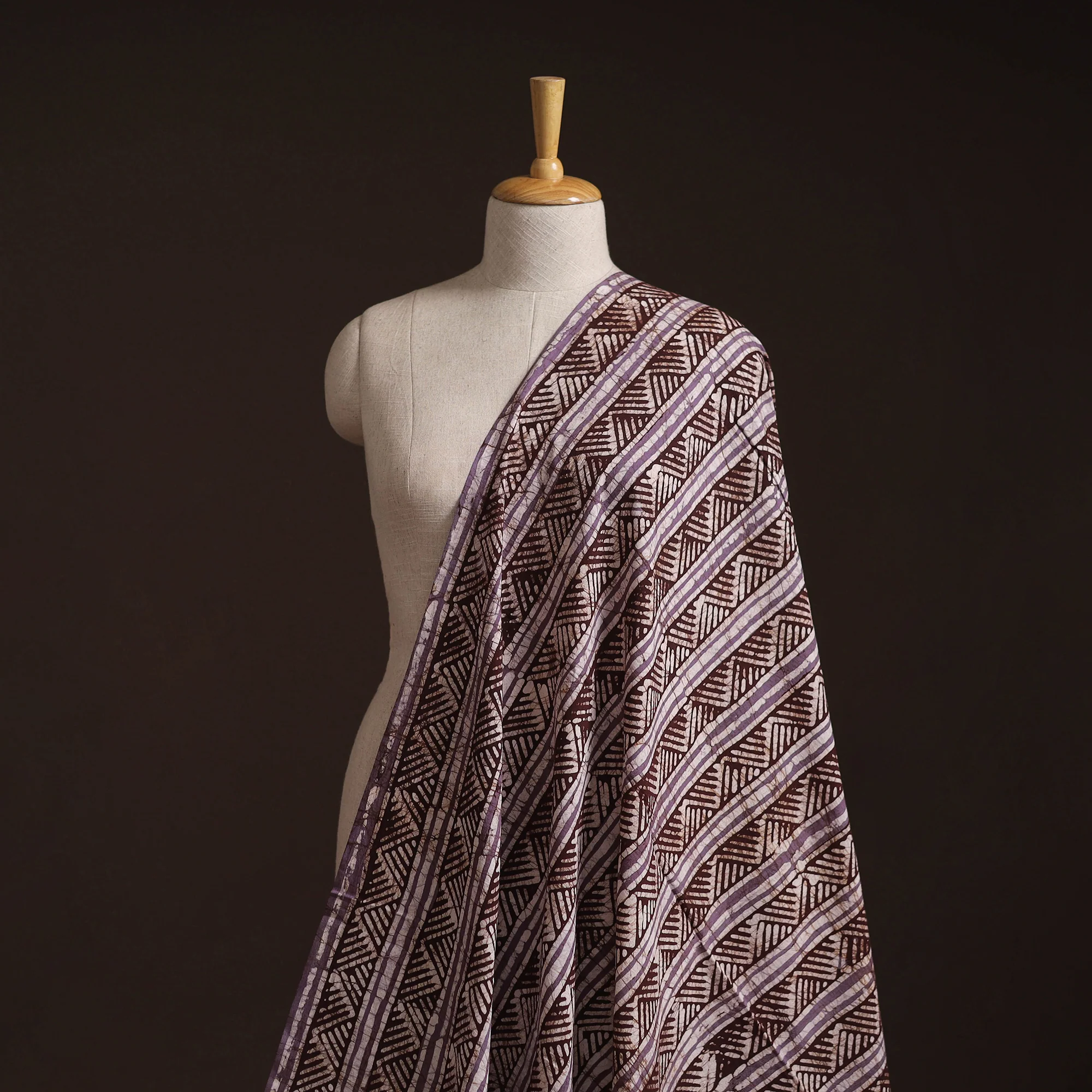 Brown - Hand Block Batik Print Cotton Fabric 01