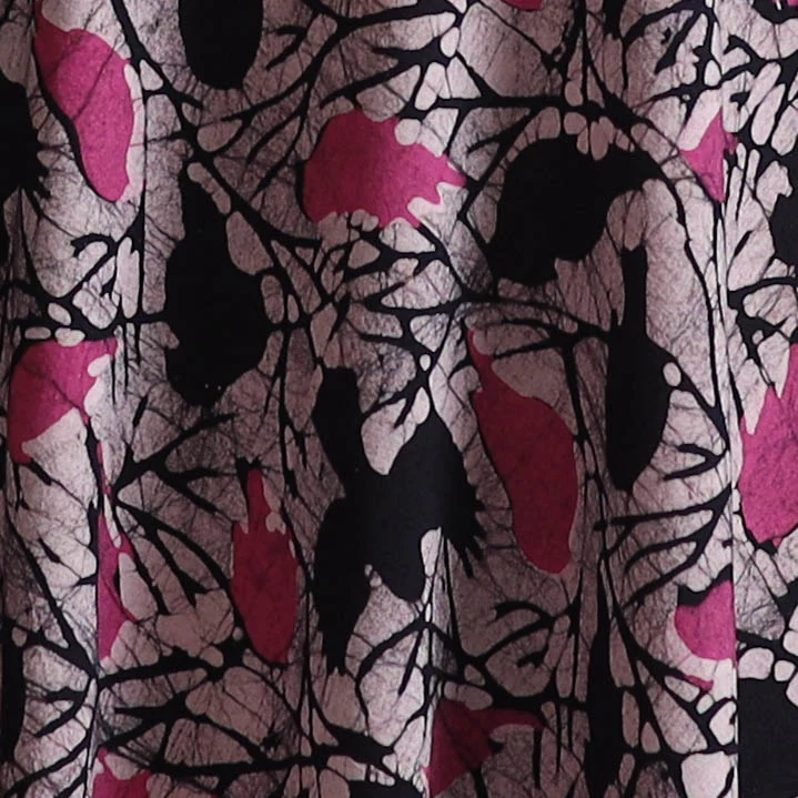 Pink - Hand Block Batik Print Cotton Fabric 08 - Image 3