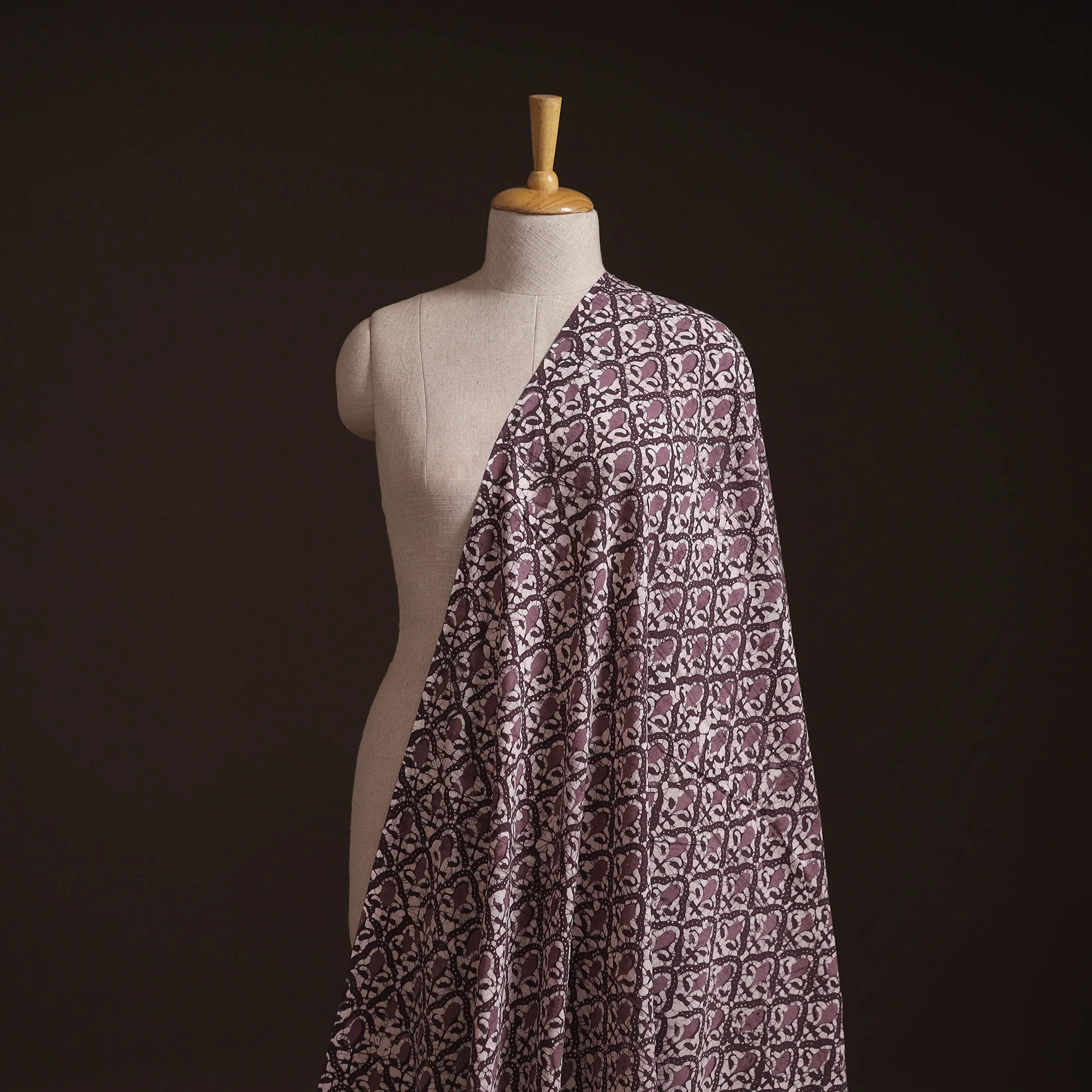 Purple - Hand Block Batik Print Cotton Fabric 22