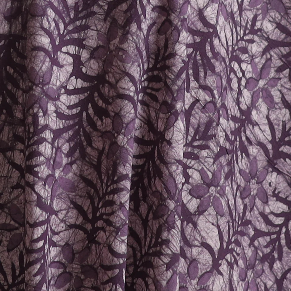 Purple - Hand Block Batik Print Cotton Fabric 35 - Image 3