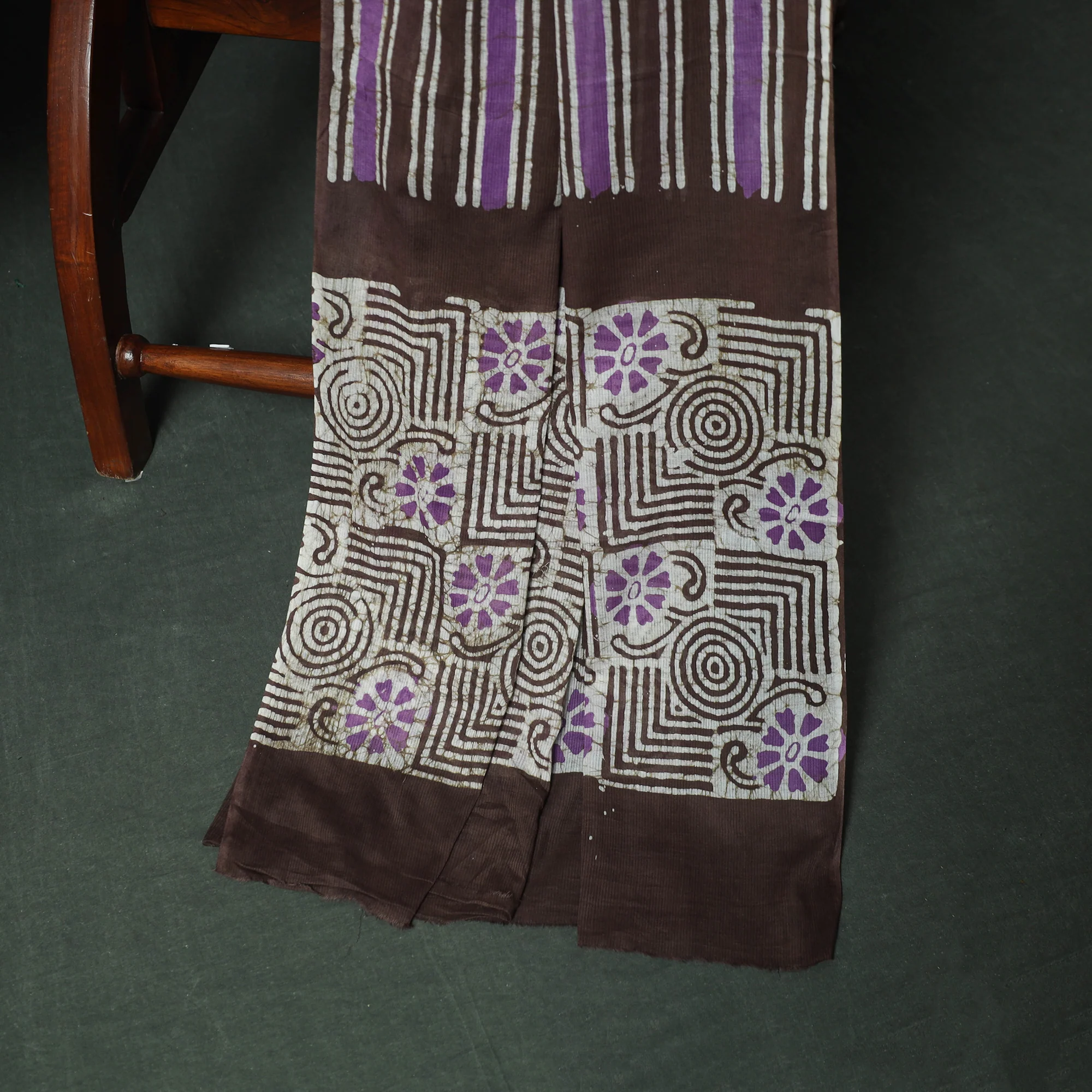 Hand Block Kutch Batik Print Cotton 3pc Unstitched Dress Material Suit Set 01 - Image 4