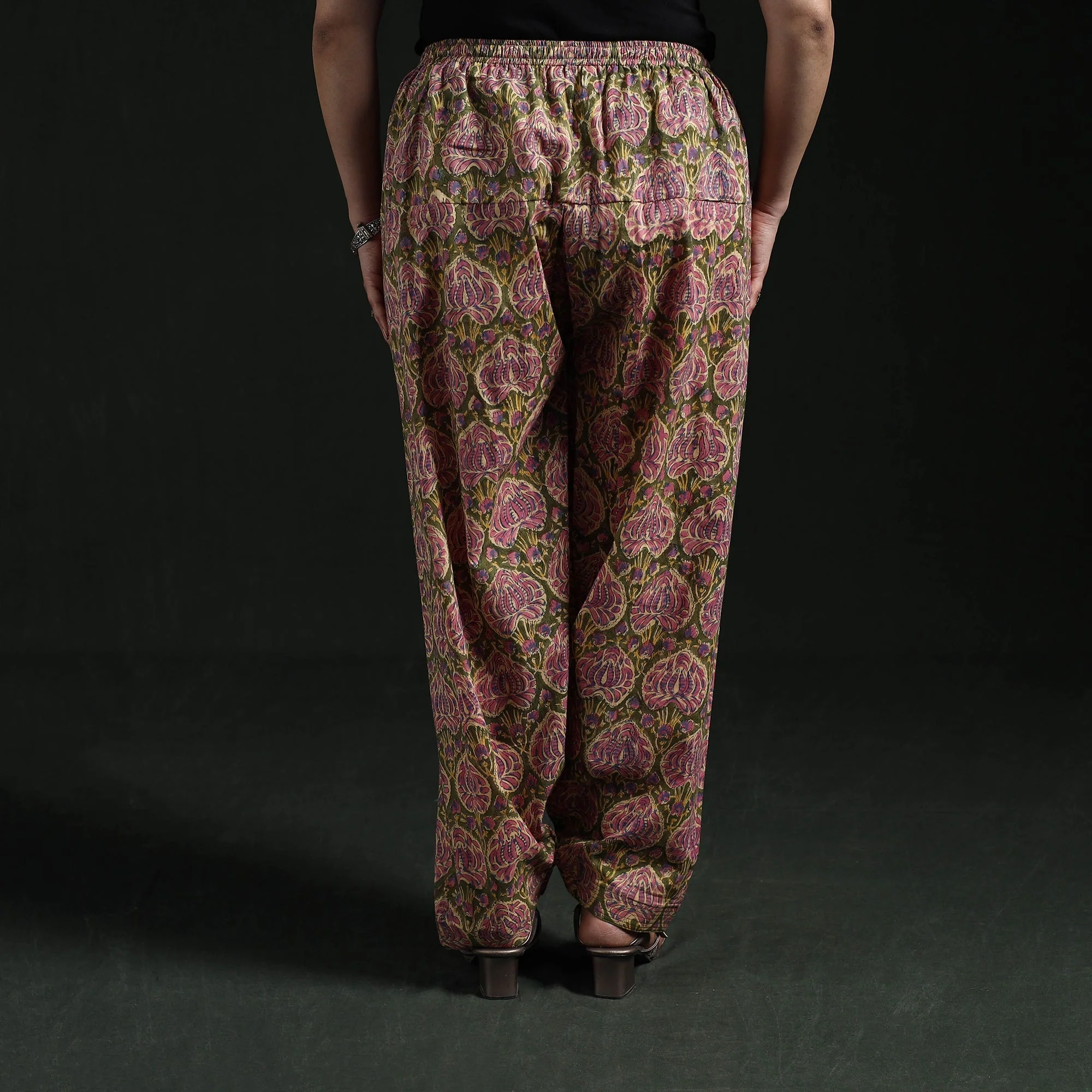 Multicolor - Hand Block Print Cotton Sanganeri Salwar  91 - Image 4