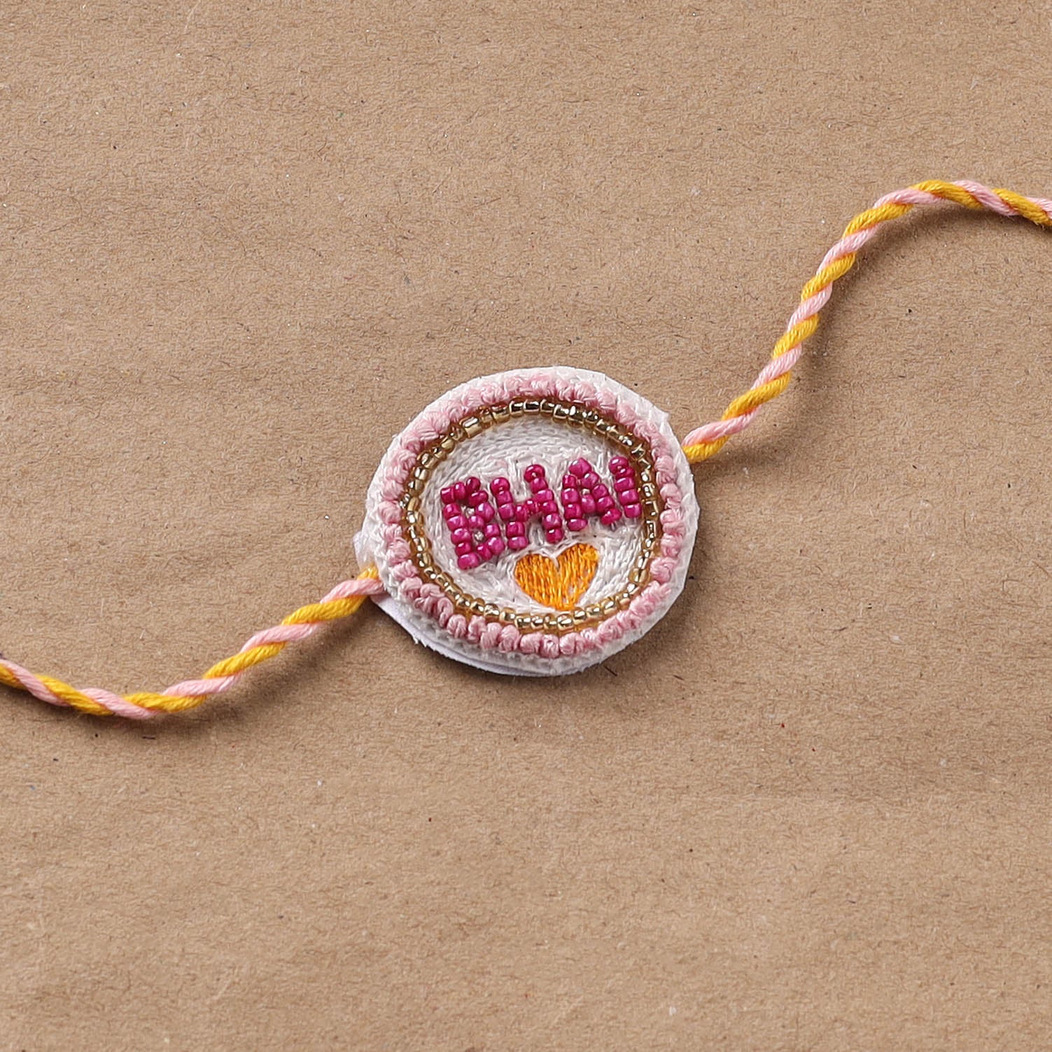 Bhai - Hand Embroidered Thread Work Rakhi 01 - Image 2