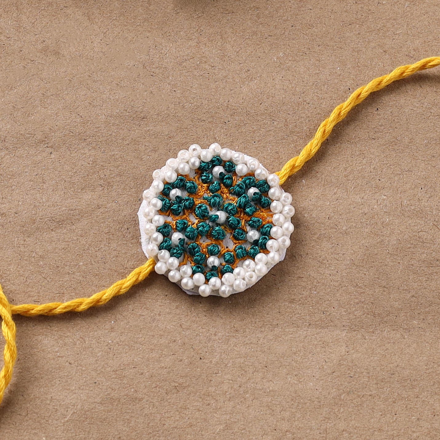 Flower - Hand Embroidered Thread Work Rakhi 02 - Image 2