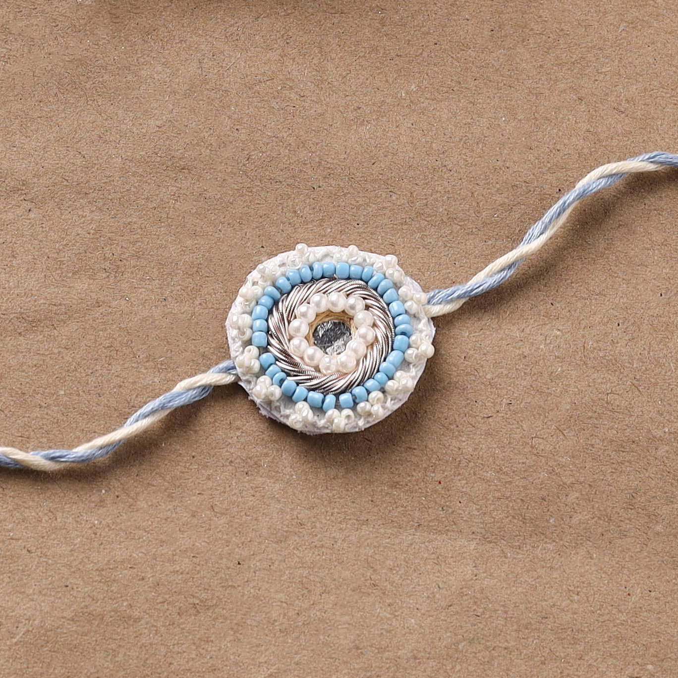 Flower - Hand Embroidered Thread Work Rakhi 04 - Image 2