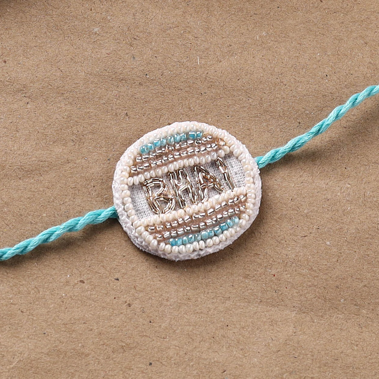 Bhai - Hand Embroidered Thread Work Rakhi 05 - Image 2