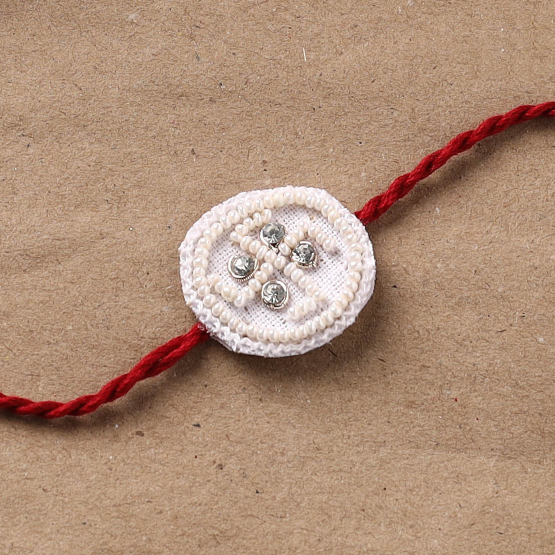 Swastik - Hand Embroidered Thread Work Rakhi 06 - Image 2