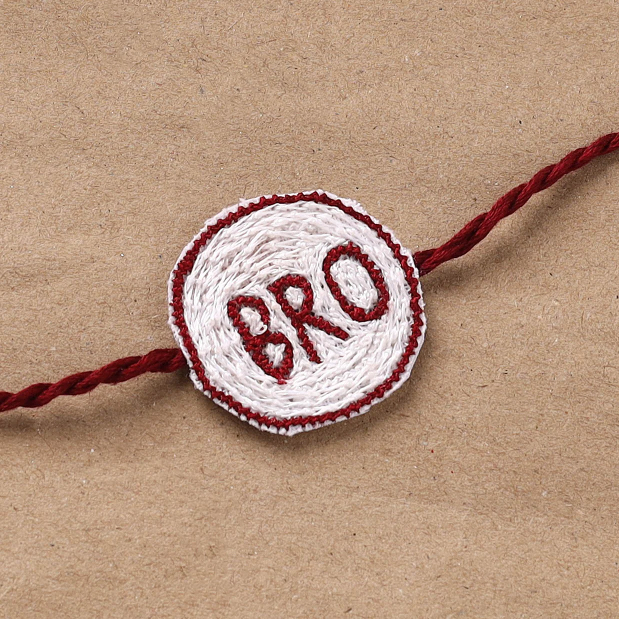 Bro - Hand Embroidered Thread Work Rakhi 11 - Image 2