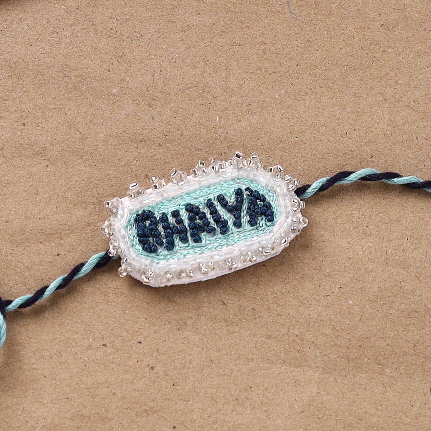 Bhaiya - Hand Embroidered Thread Work Rakhi 18 - Image 2