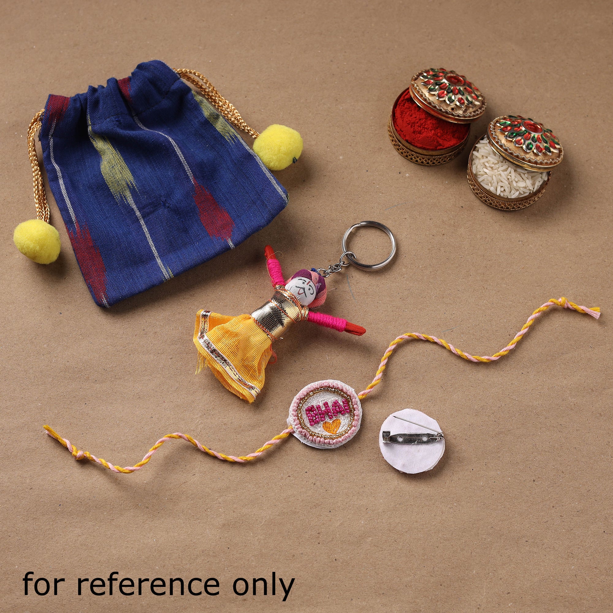 Bhaiya - Hand Embroidered Thread Work Rakhi 20 - Image 3