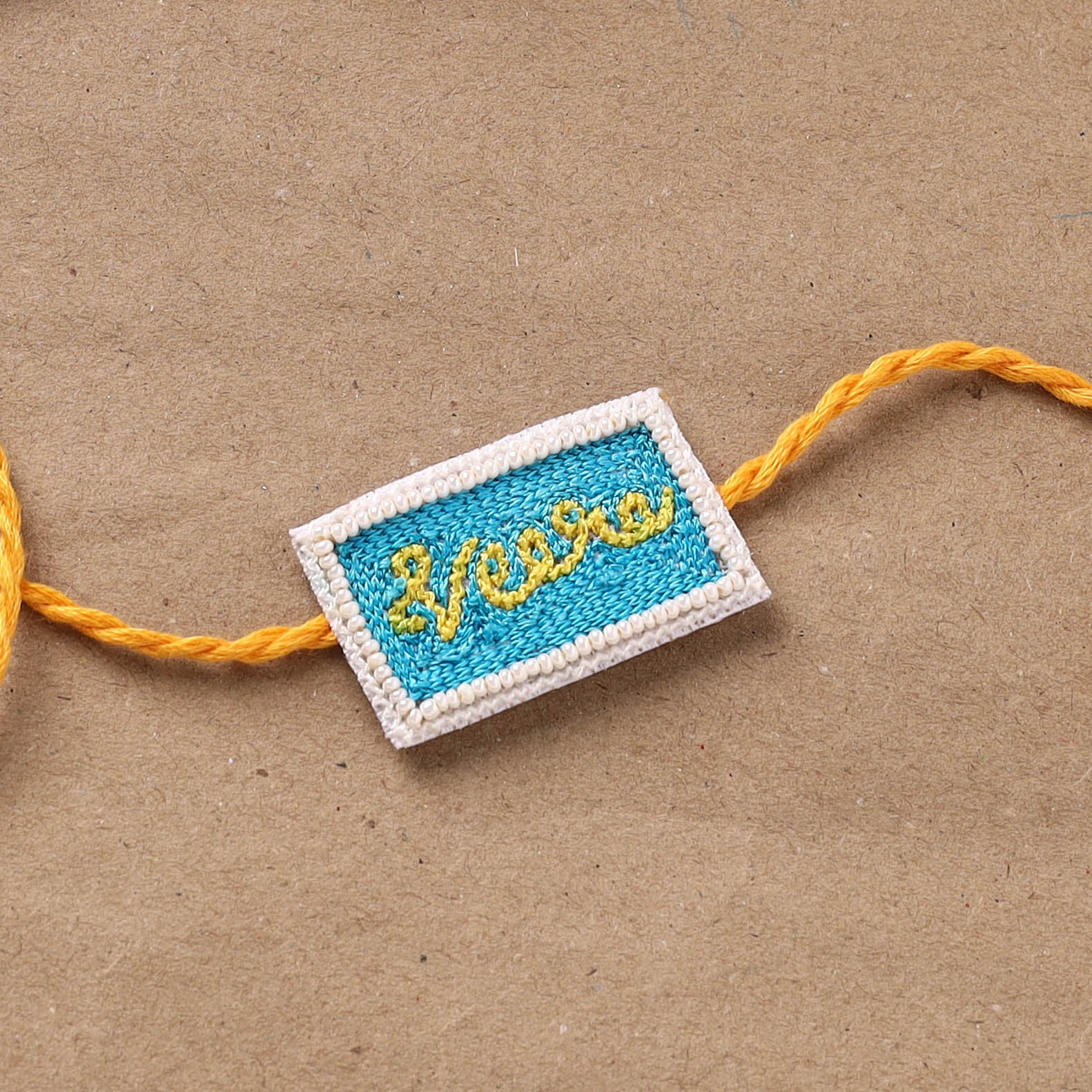Veera - Hand Embroidered Thread Work Rakhi 21 - Image 2