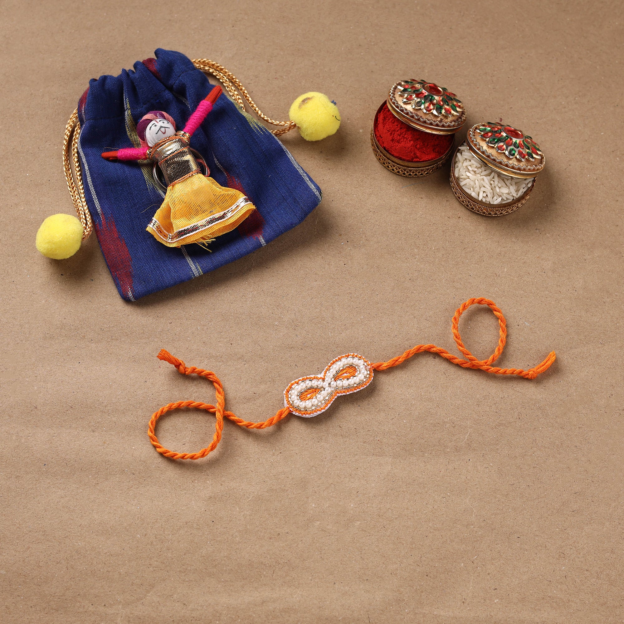 Infinity -  Hand Embroidered Thread Work Rakhi 26
