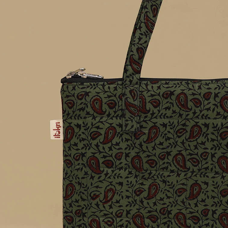 Handcrafted Cotton Quilted Handbag 08 - Image 3
